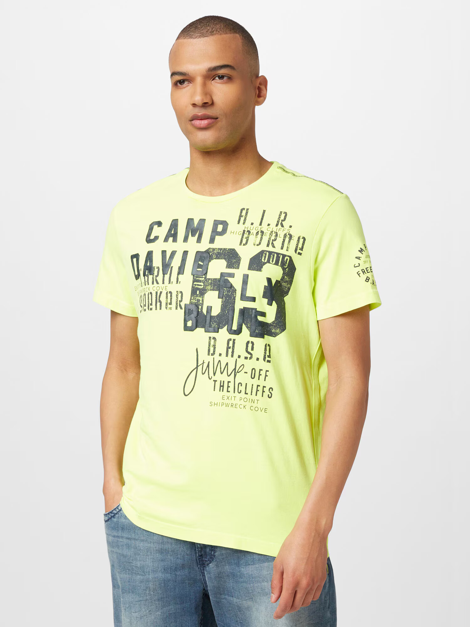 CAMP DAVID Tricou verde neon / negru - Pled.ro