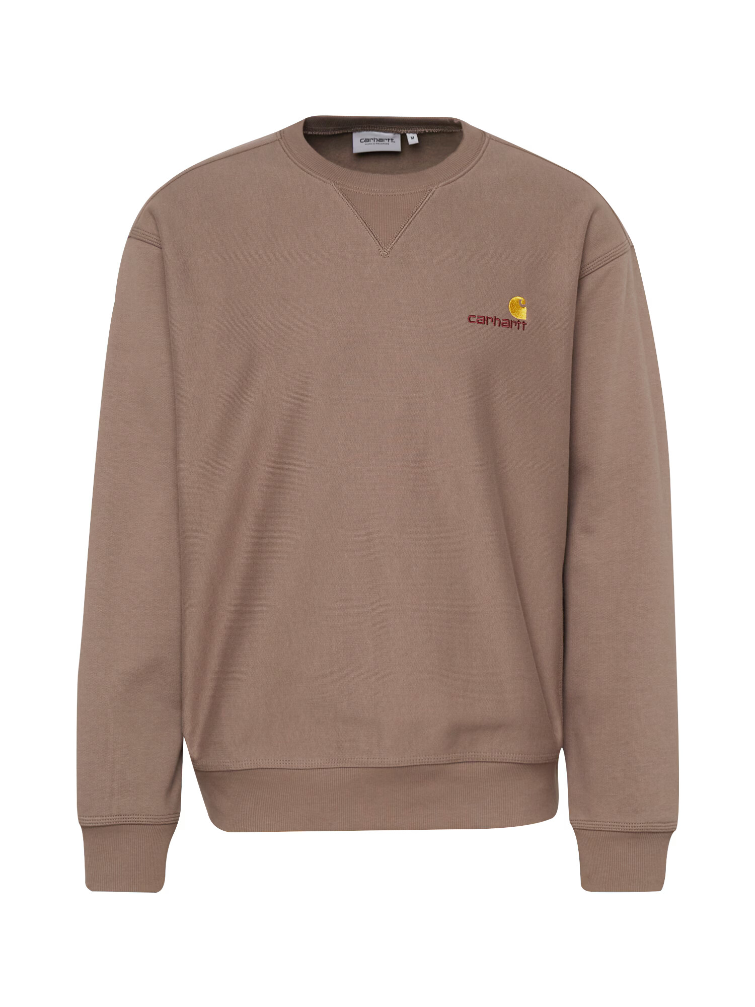 Carhartt WIP Bluză de molton 'American Script' maro mokka / galben / roșu cireș - Pled.ro