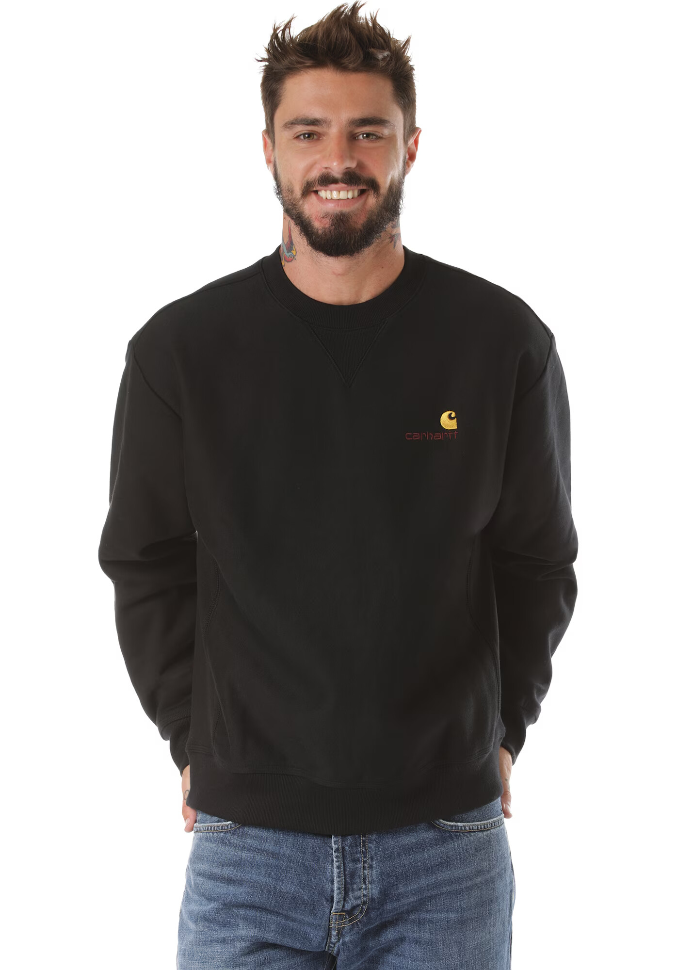 Carhartt WIP Bluză de molton 'American Script' negru - Pled.ro