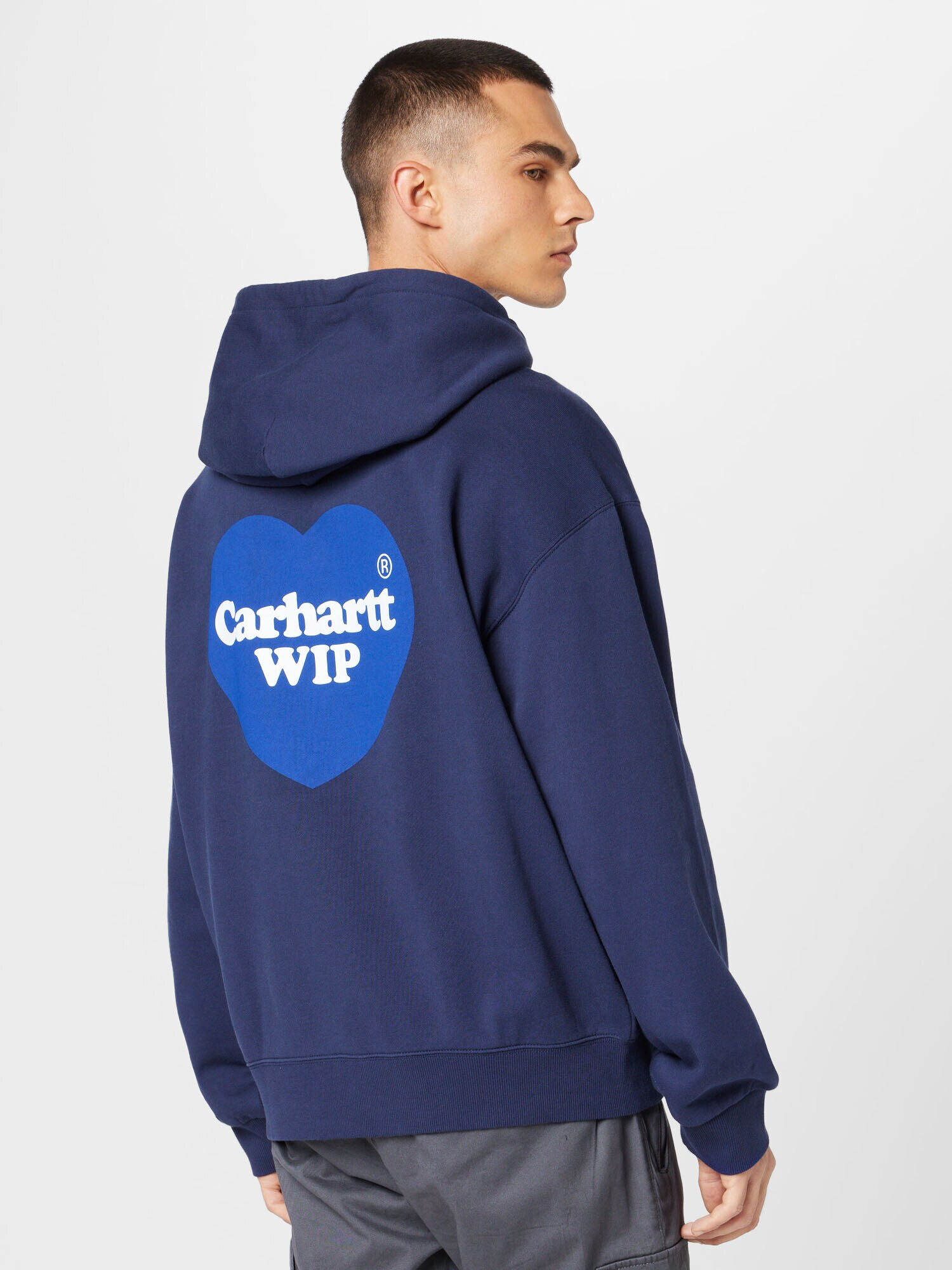 Carhartt WIP Bluză de molton bleumarin / alb - Pled.ro