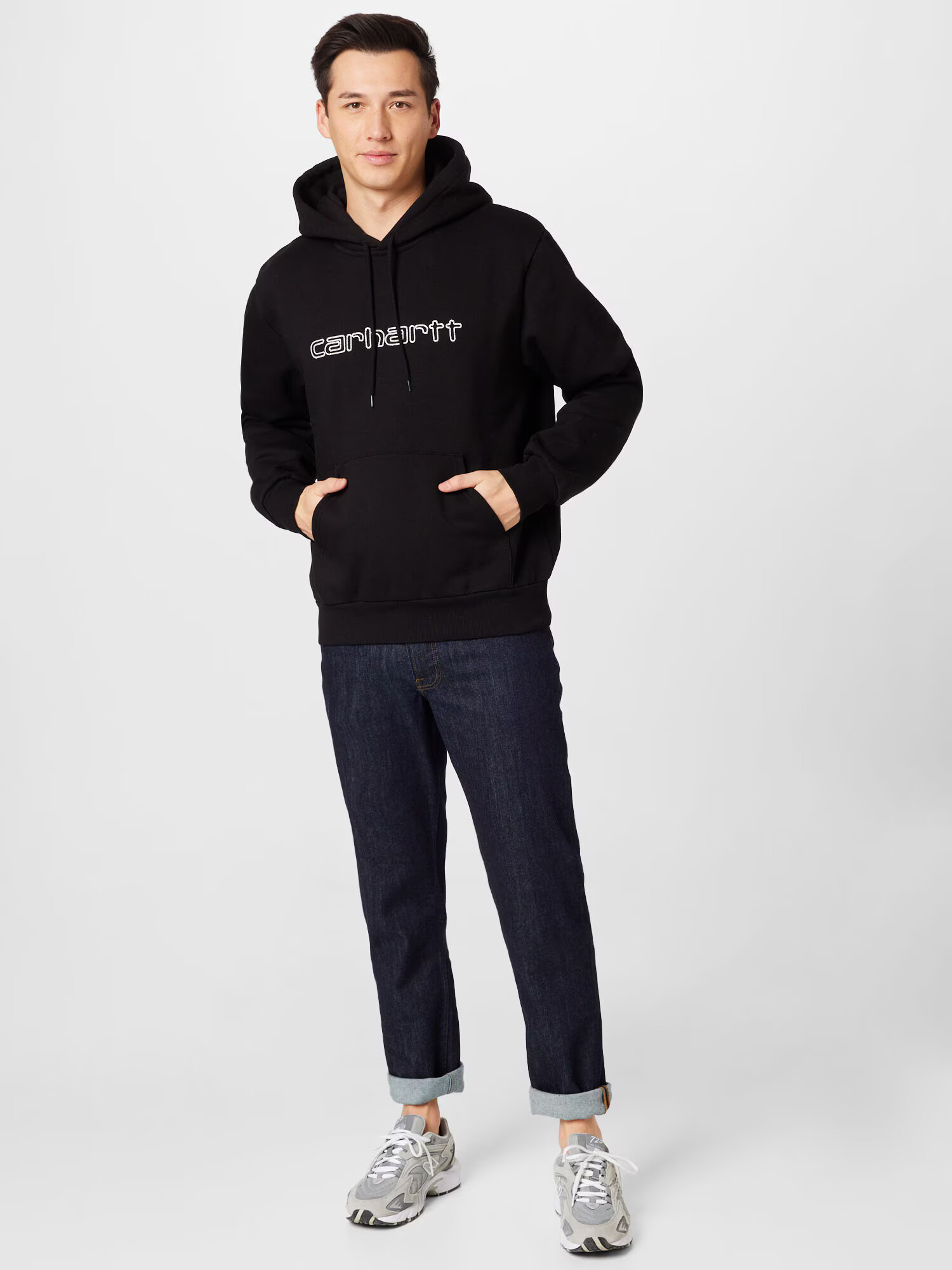 Carhartt WIP Bluză de molton 'Elzy' negru / alb - Pled.ro