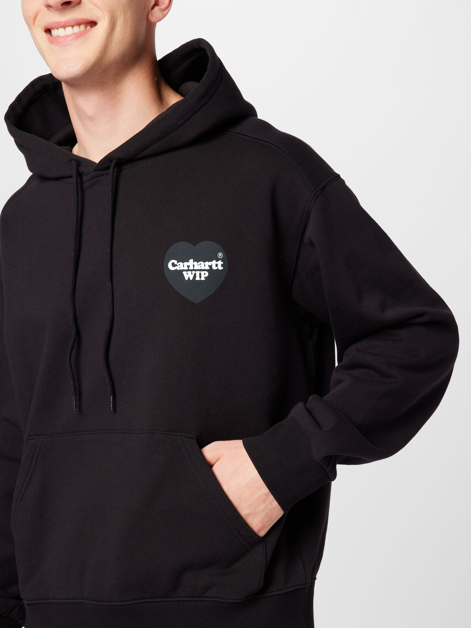 Carhartt WIP Bluză de molton negru / alb - Pled.ro