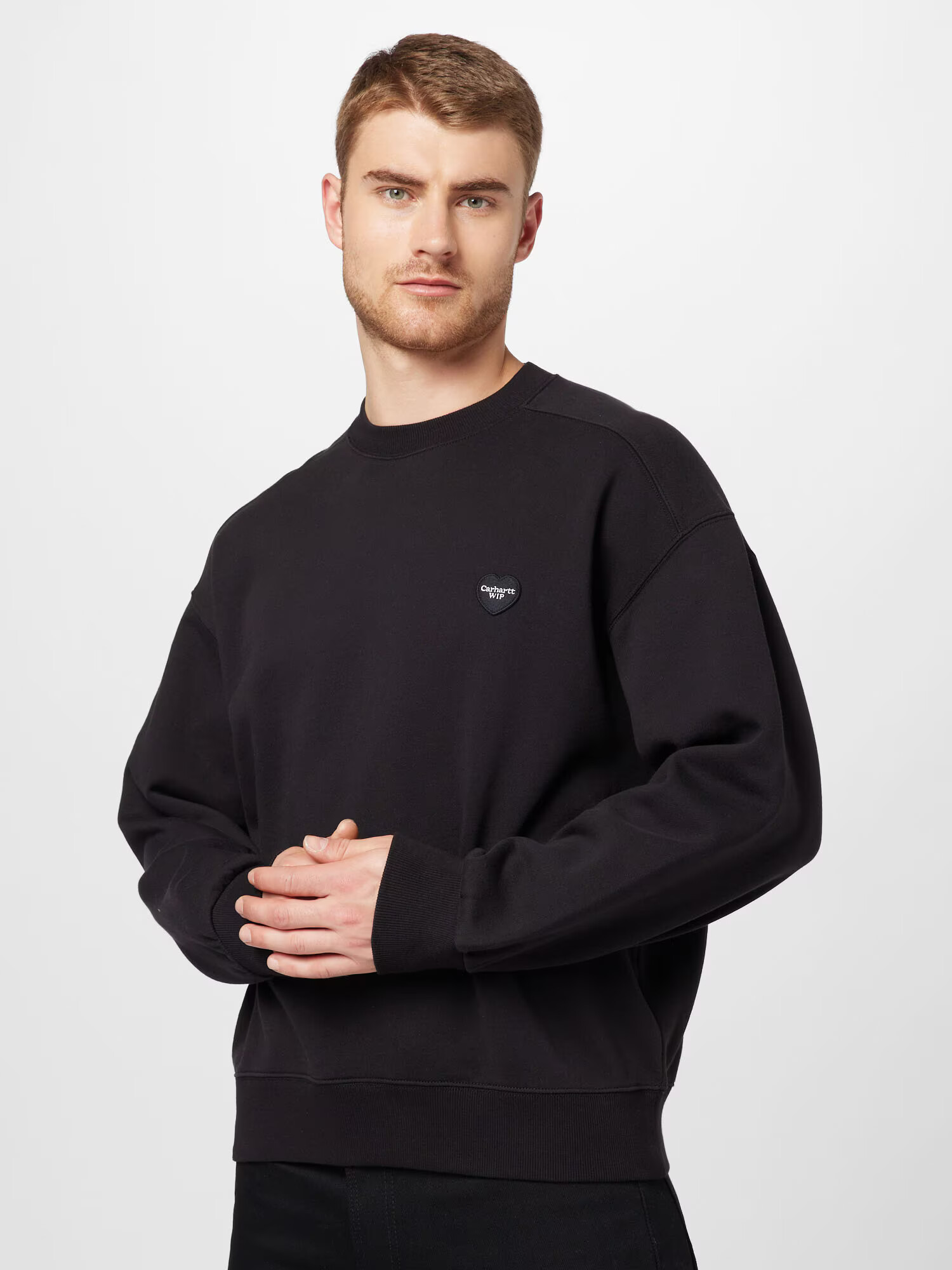 Carhartt WIP Bluză de molton negru / alb - Pled.ro