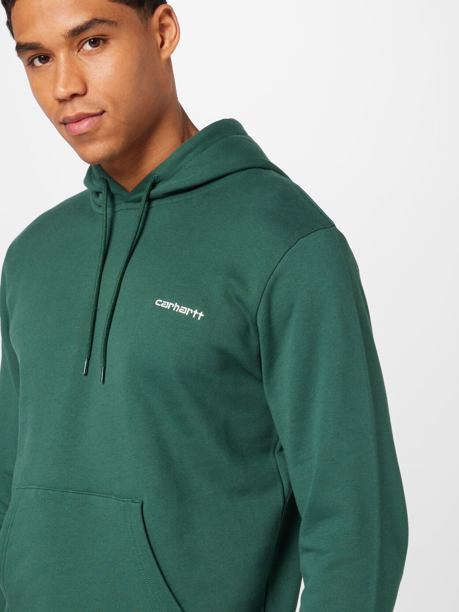 Carhartt WIP Bluză de molton verde închis / alb - Pled.ro