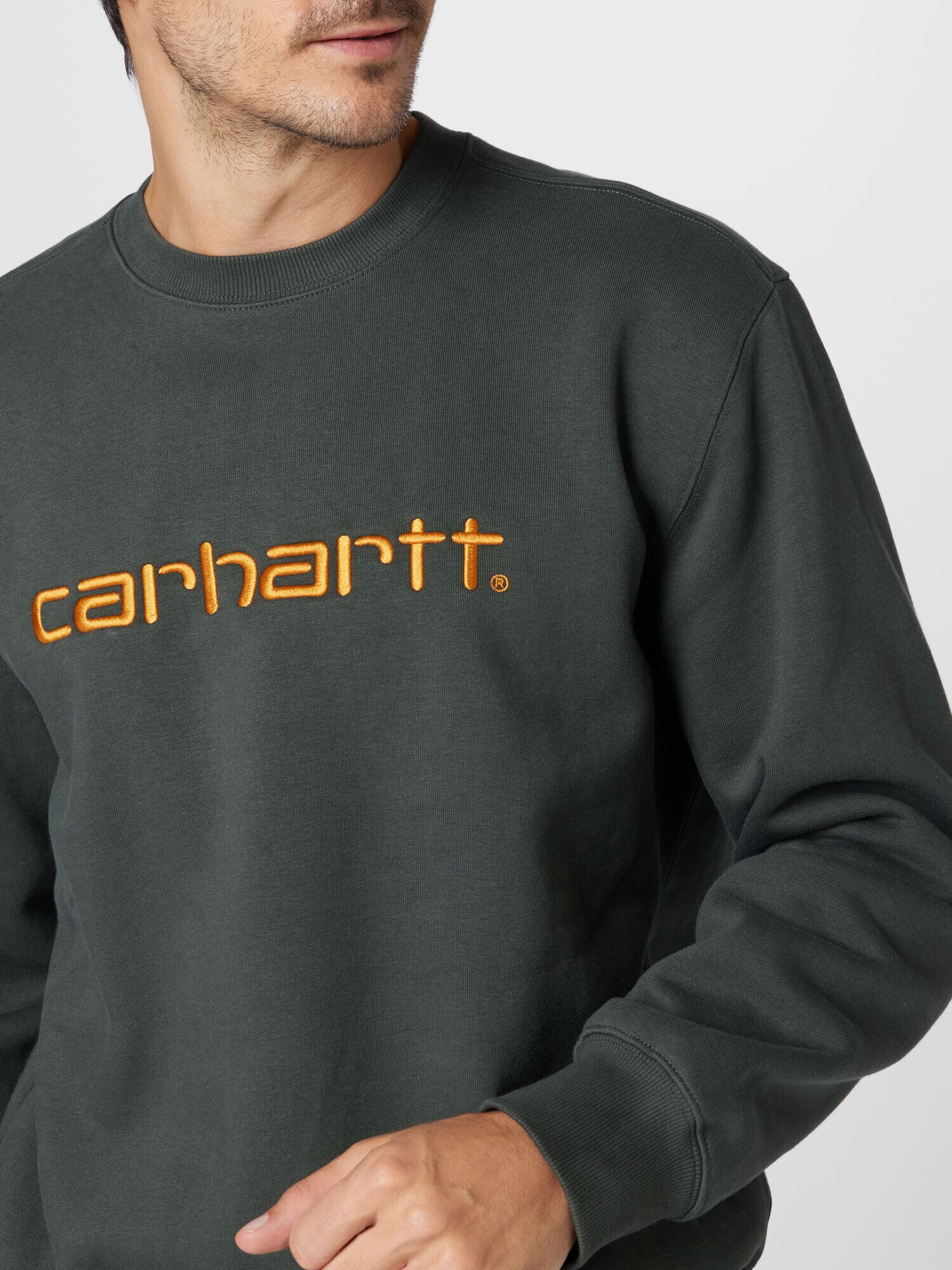 Carhartt WIP Bluză de molton verde închis / portocaliu - Pled.ro