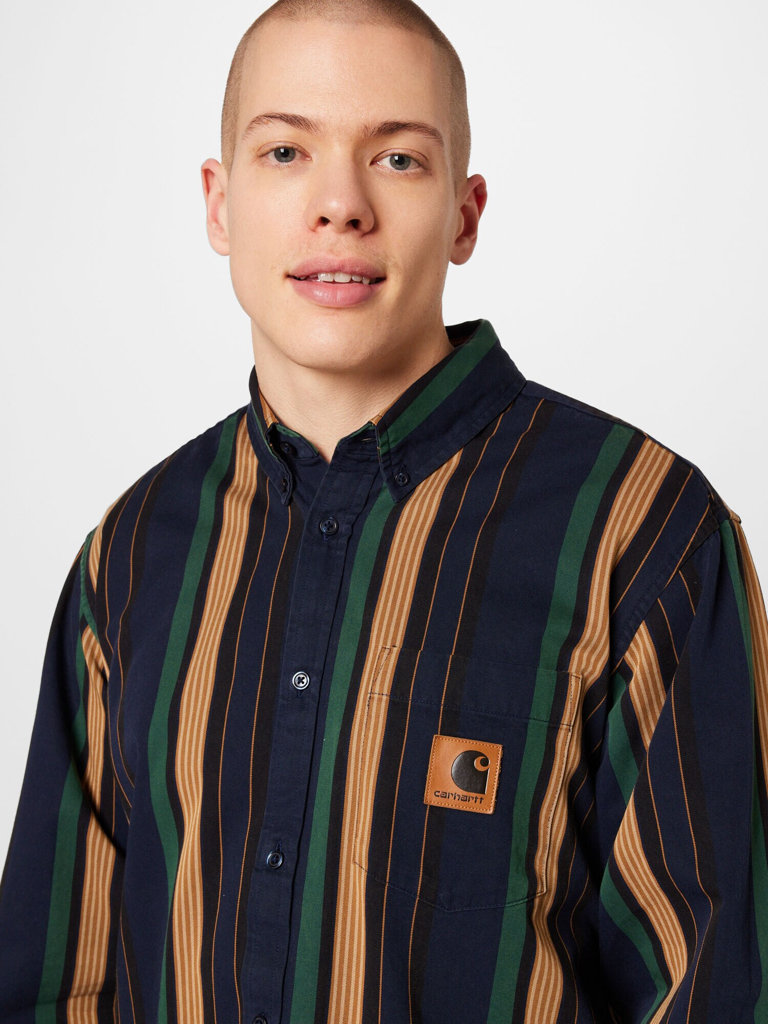 Carhartt WIP Cămașă 'Dorado' bleumarin / maro / verde închis / alb - Pled.ro