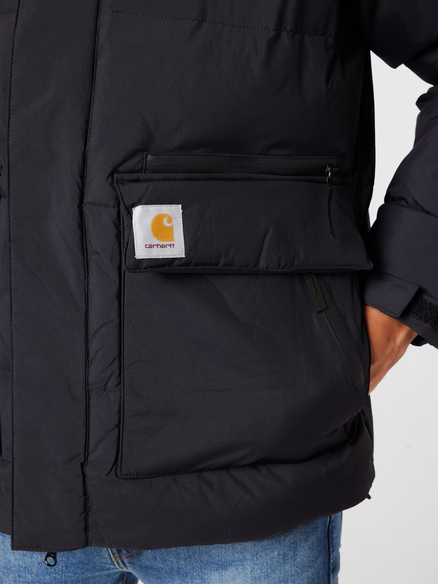 Carhartt WIP Geacă de iarnă 'Munro' portocaliu / negru / alb natural - Pled.ro