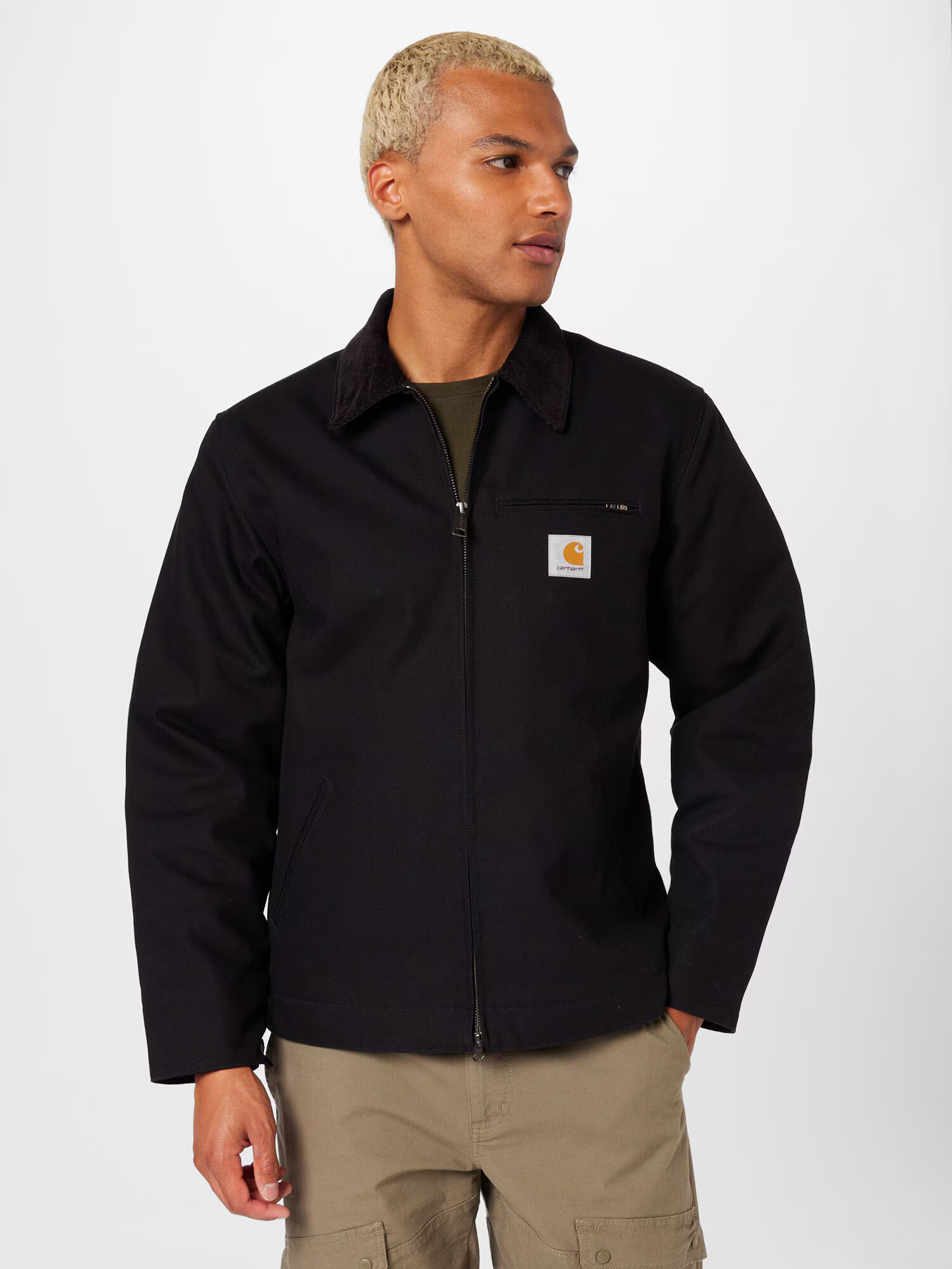 Carhartt WIP Geacă de primăvară-toamnă 'Detroit' galben curry / negru / alb - Pled.ro