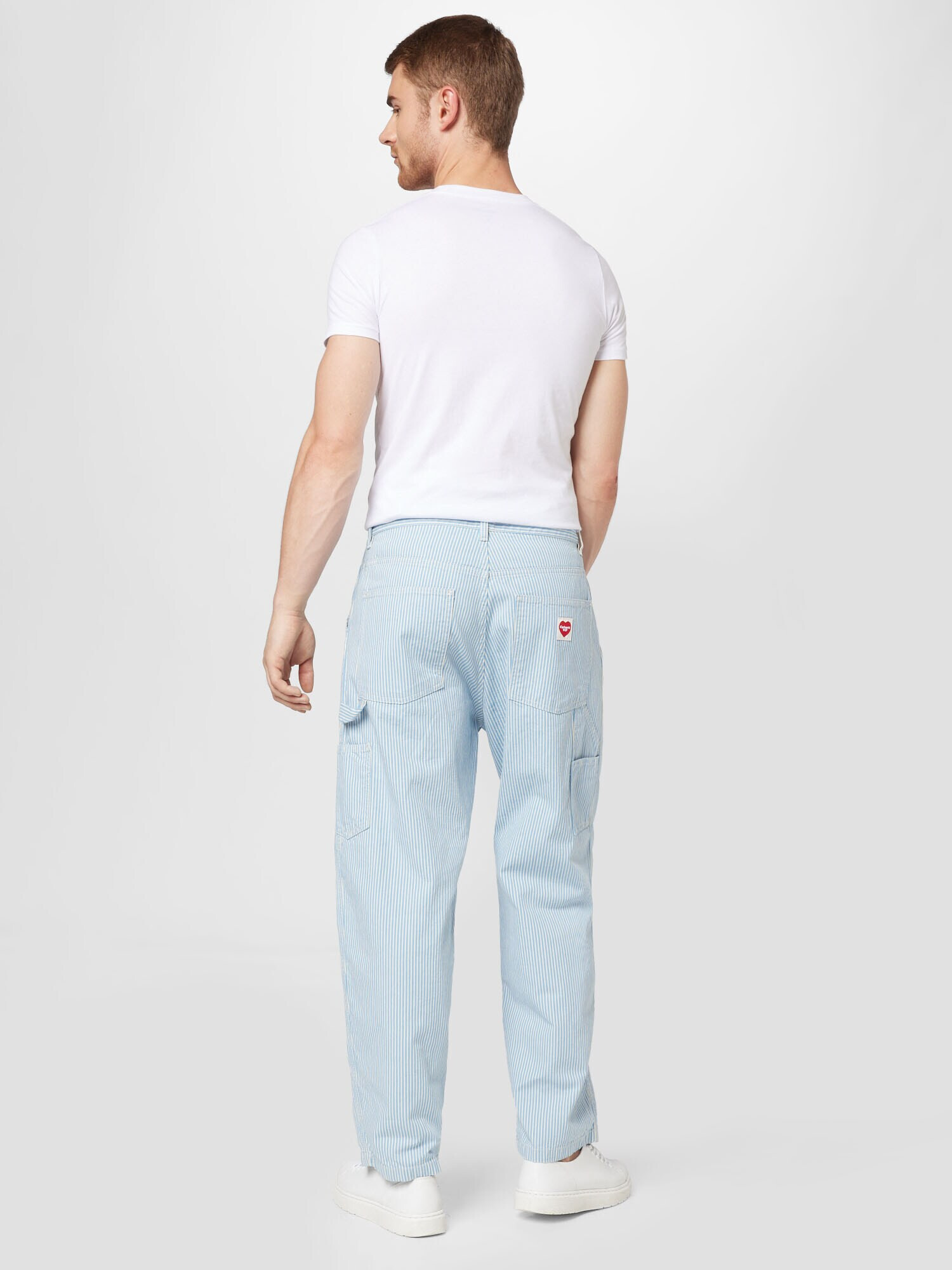 Carhartt WIP Pantaloni cu buzunare albastru deschis / alb - Pled.ro