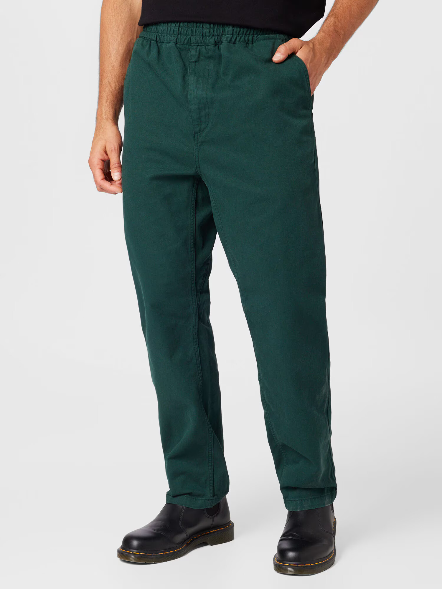 Carhartt WIP Pantaloni 'Flint' galben curry / verde închis / negru / alb murdar - Pled.ro