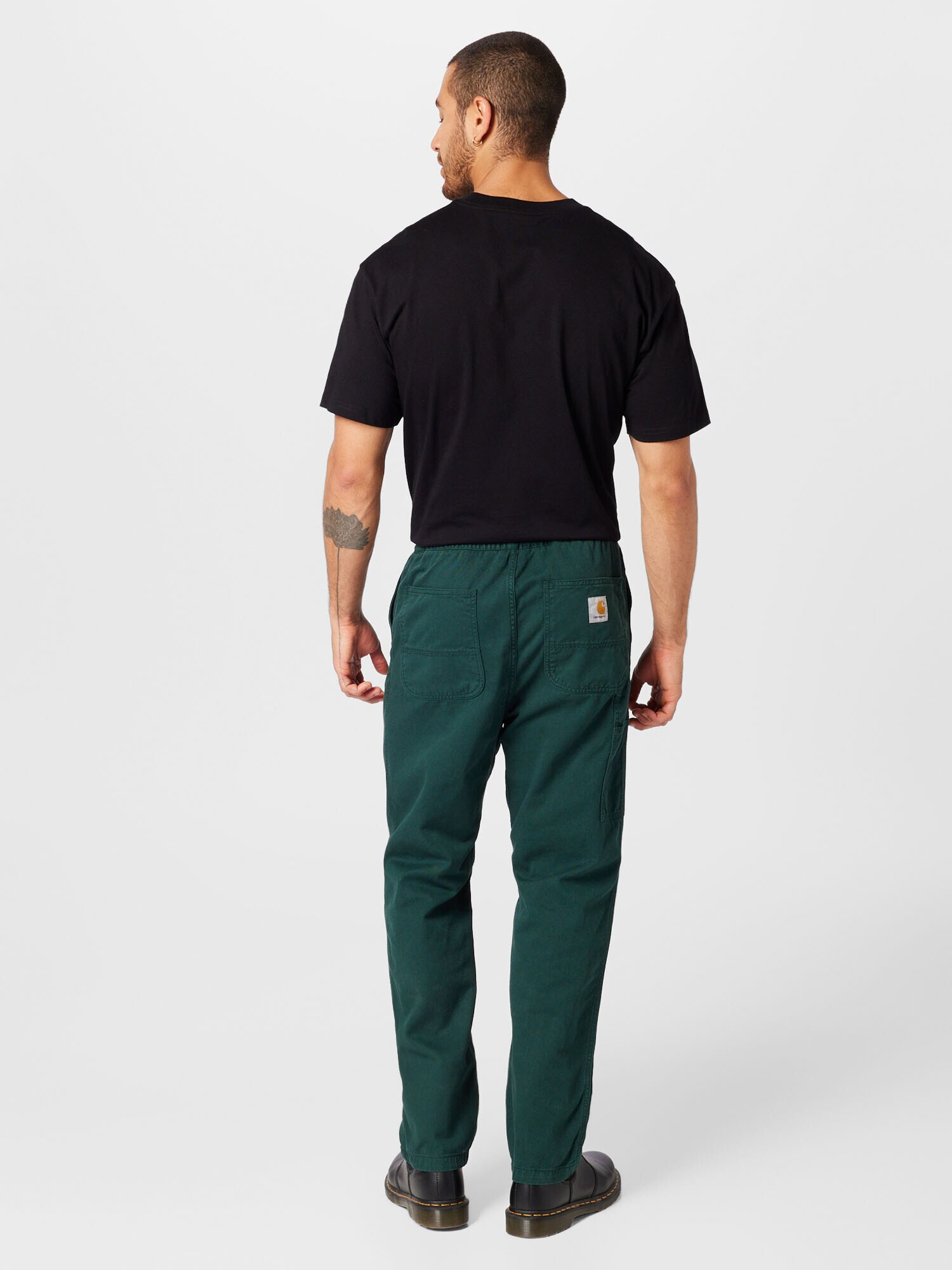 Carhartt WIP Pantaloni 'Flint' galben curry / verde închis / negru / alb murdar - Pled.ro