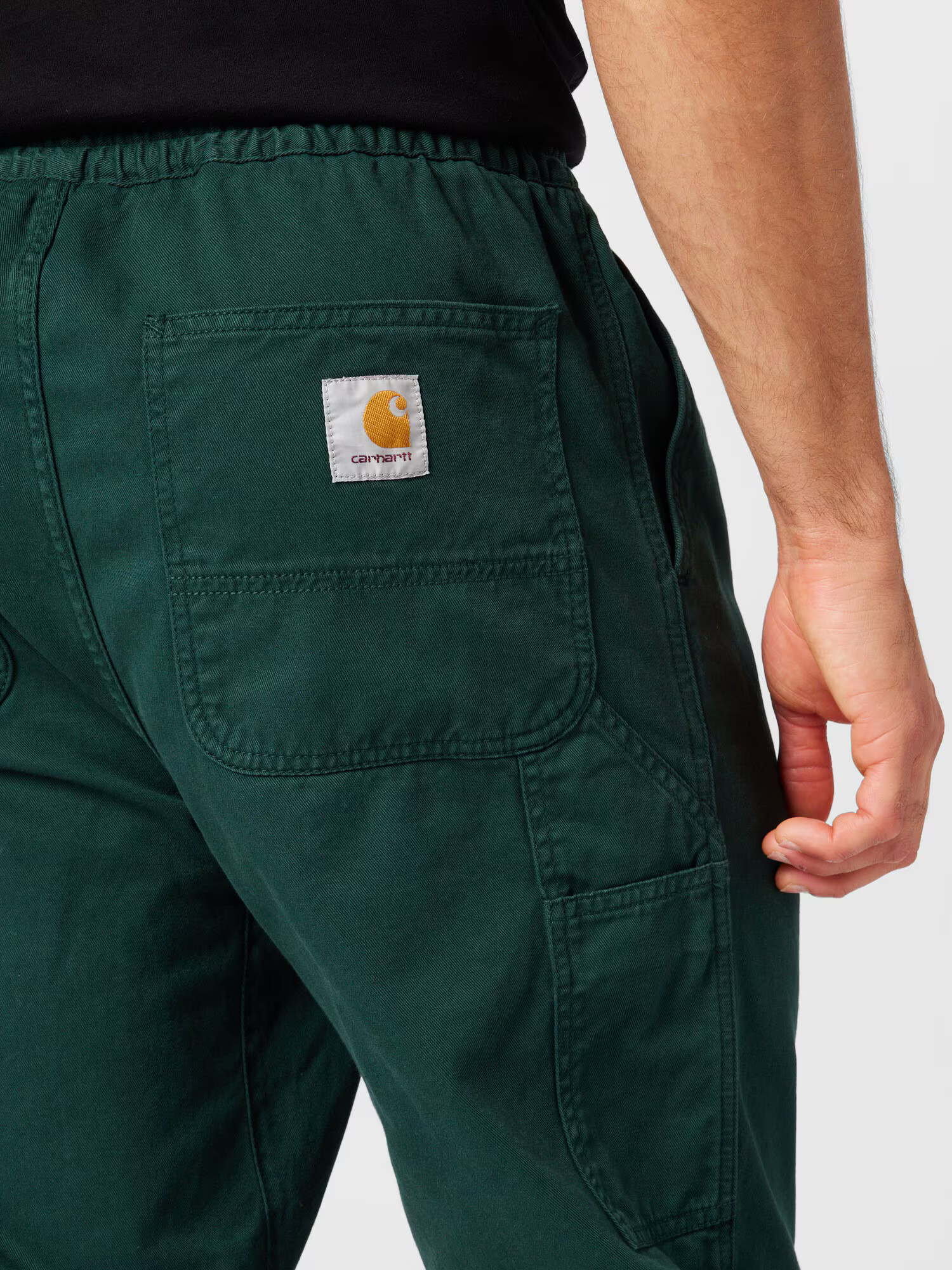 Carhartt WIP Pantaloni 'Flint' galben curry / verde închis / negru / alb murdar - Pled.ro