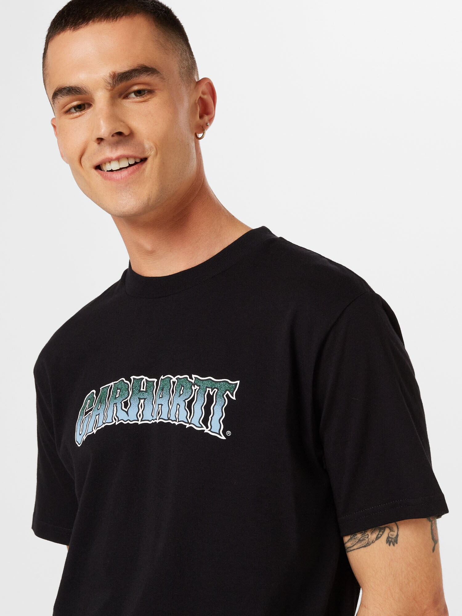 Carhartt WIP Tricou albastru fumuriu / verde / negru - Pled.ro