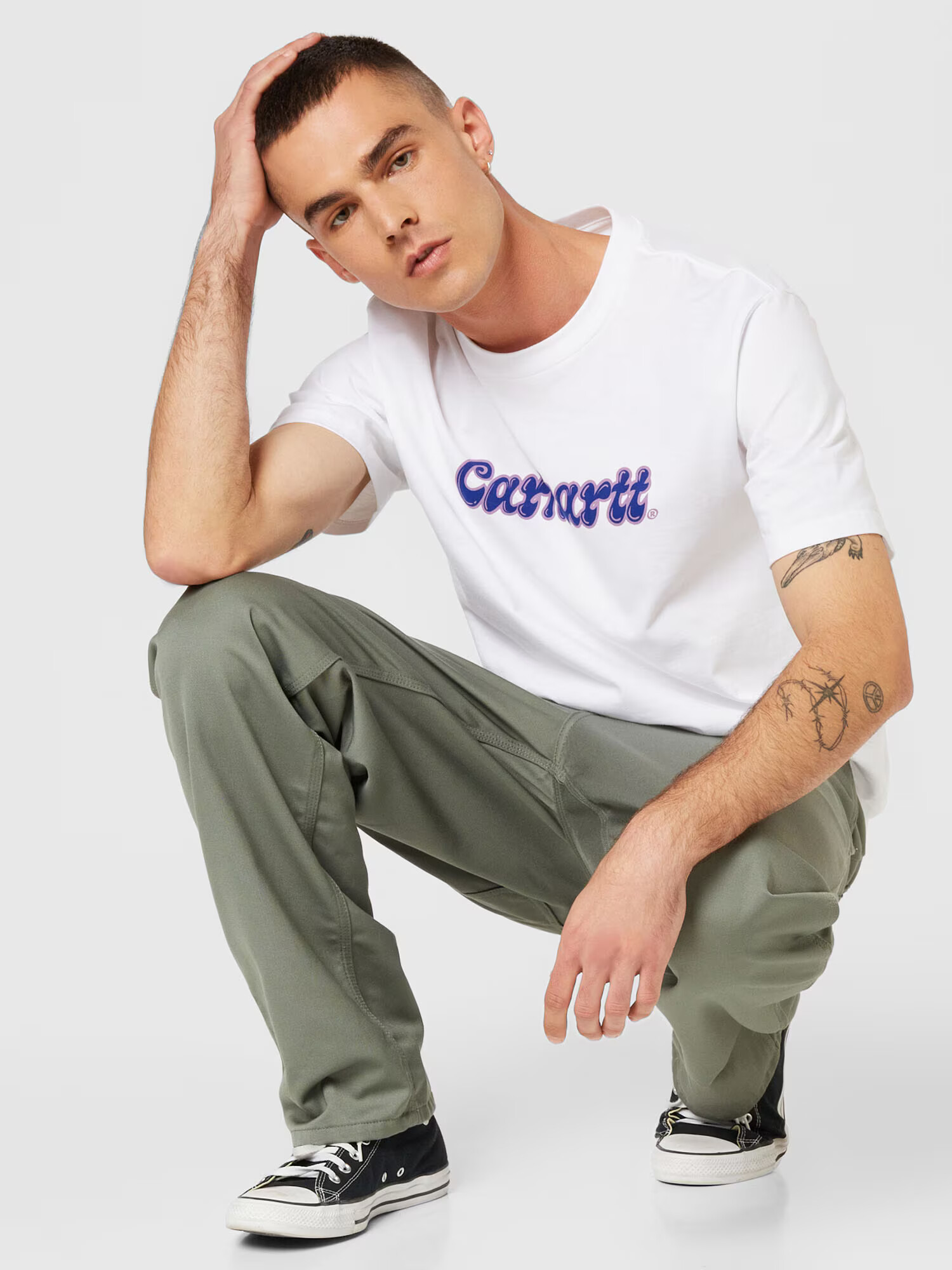 Carhartt WIP Tricou albastru / lila / alb - Pled.ro