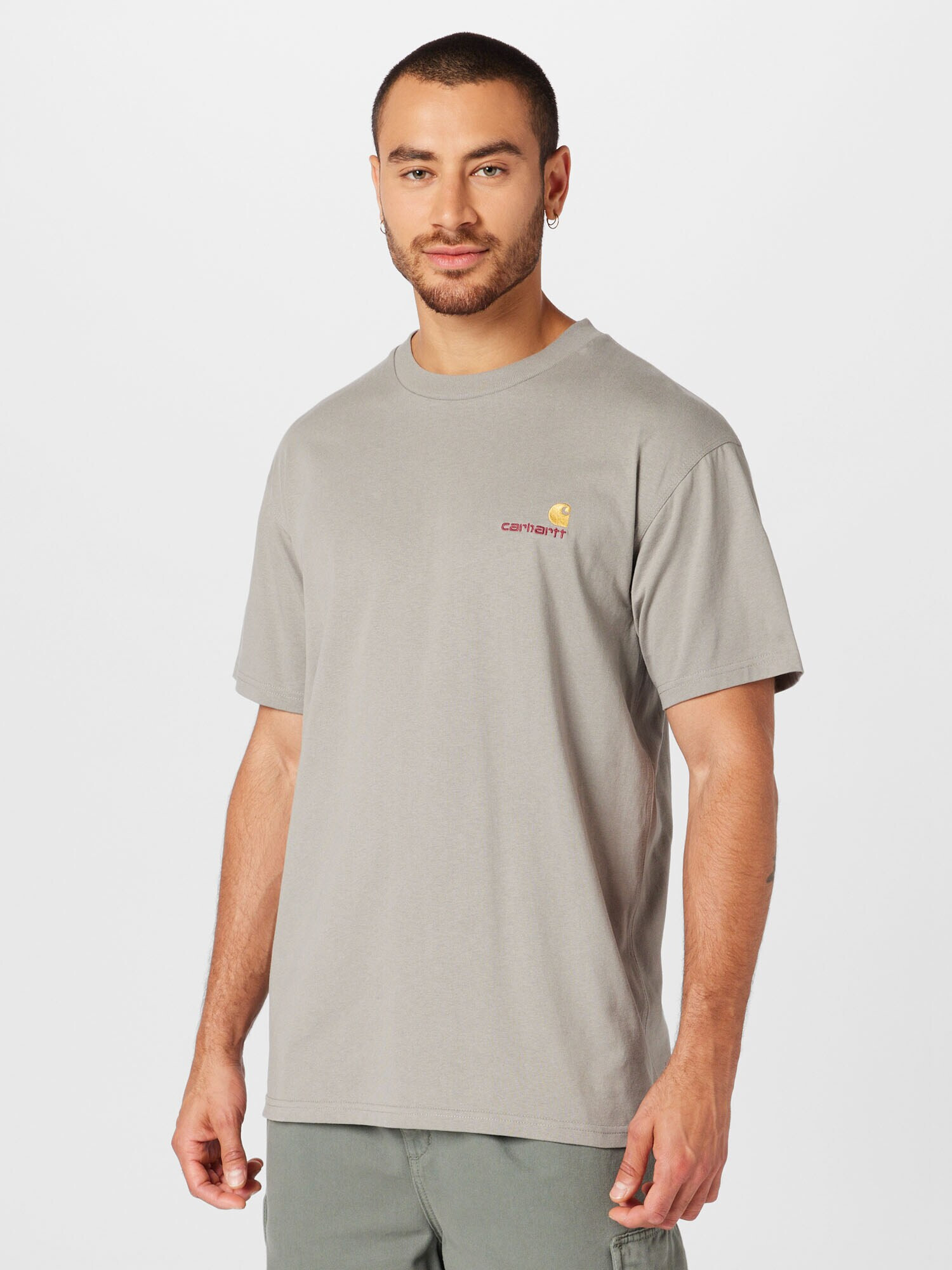 Carhartt WIP Tricou 'American' gri / portocaliu / negru - Pled.ro