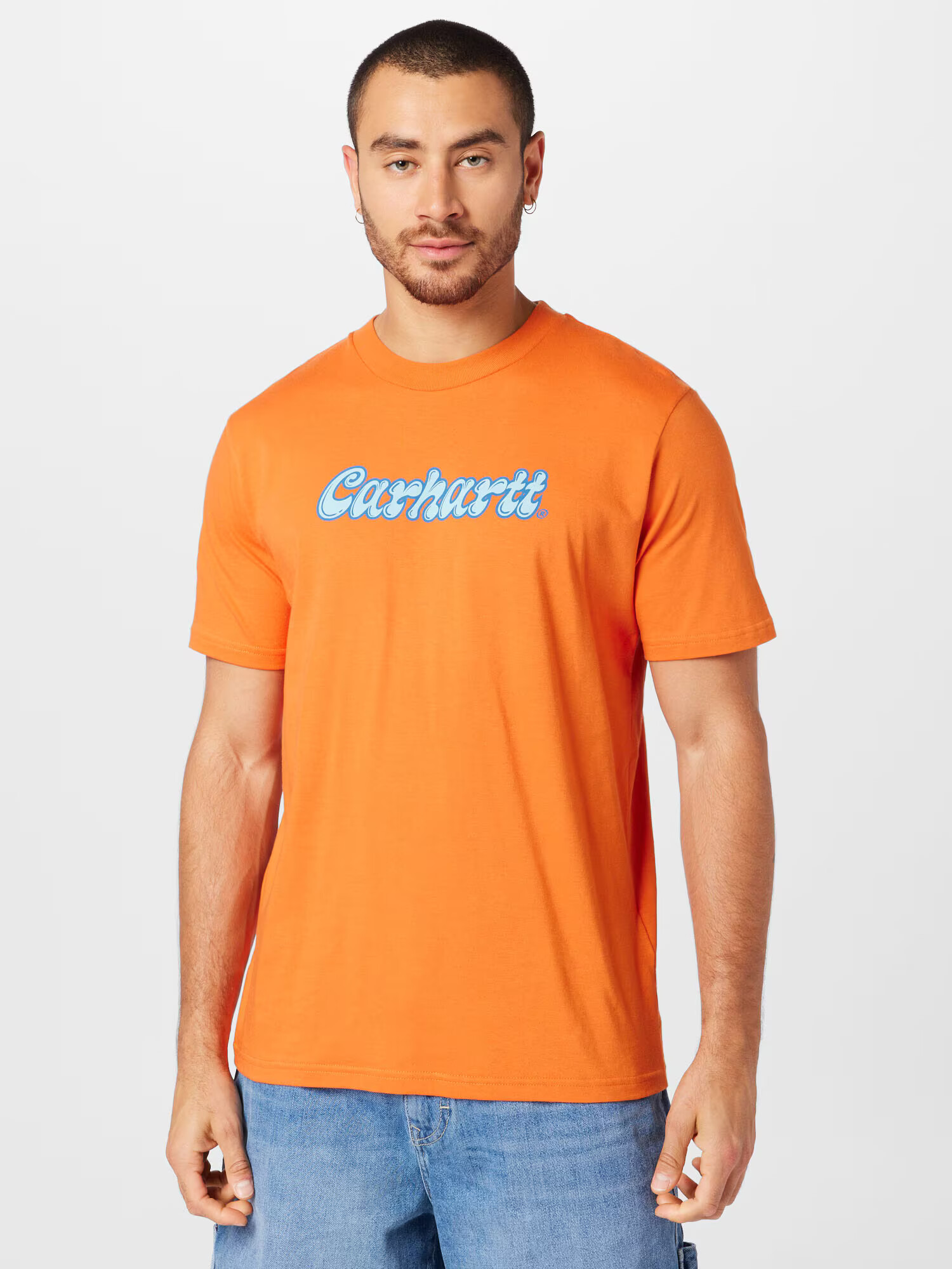 Carhartt WIP Tricou azur / albastru regal / portocaliu - Pled.ro