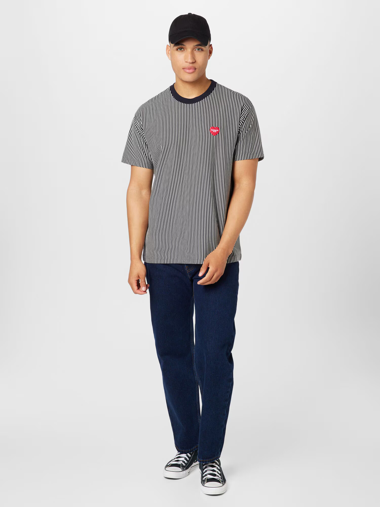 Carhartt WIP Tricou bleumarin / roșu intens / alb - Pled.ro