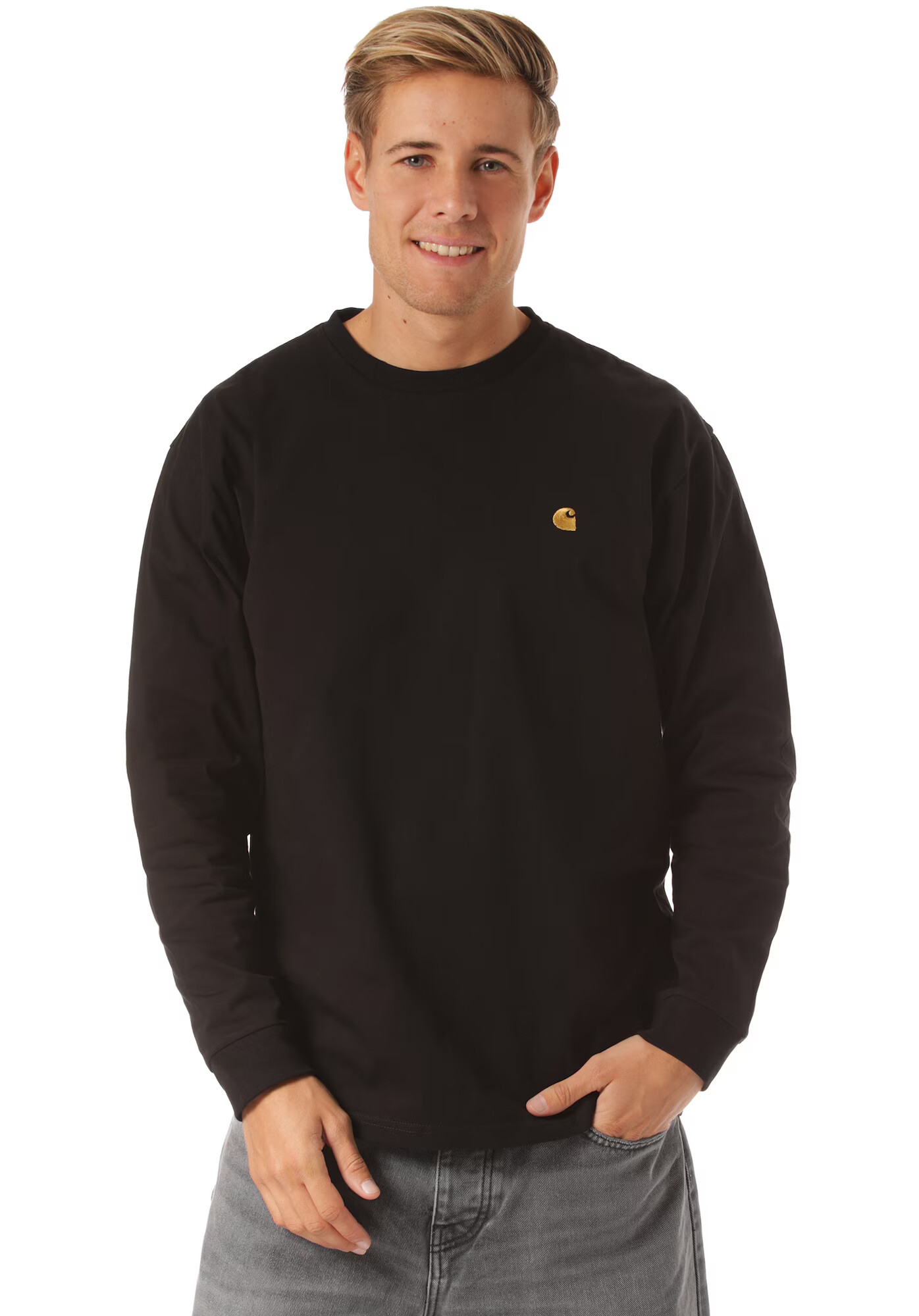 Carhartt WIP Tricou 'Chase' auriu / negru - Pled.ro