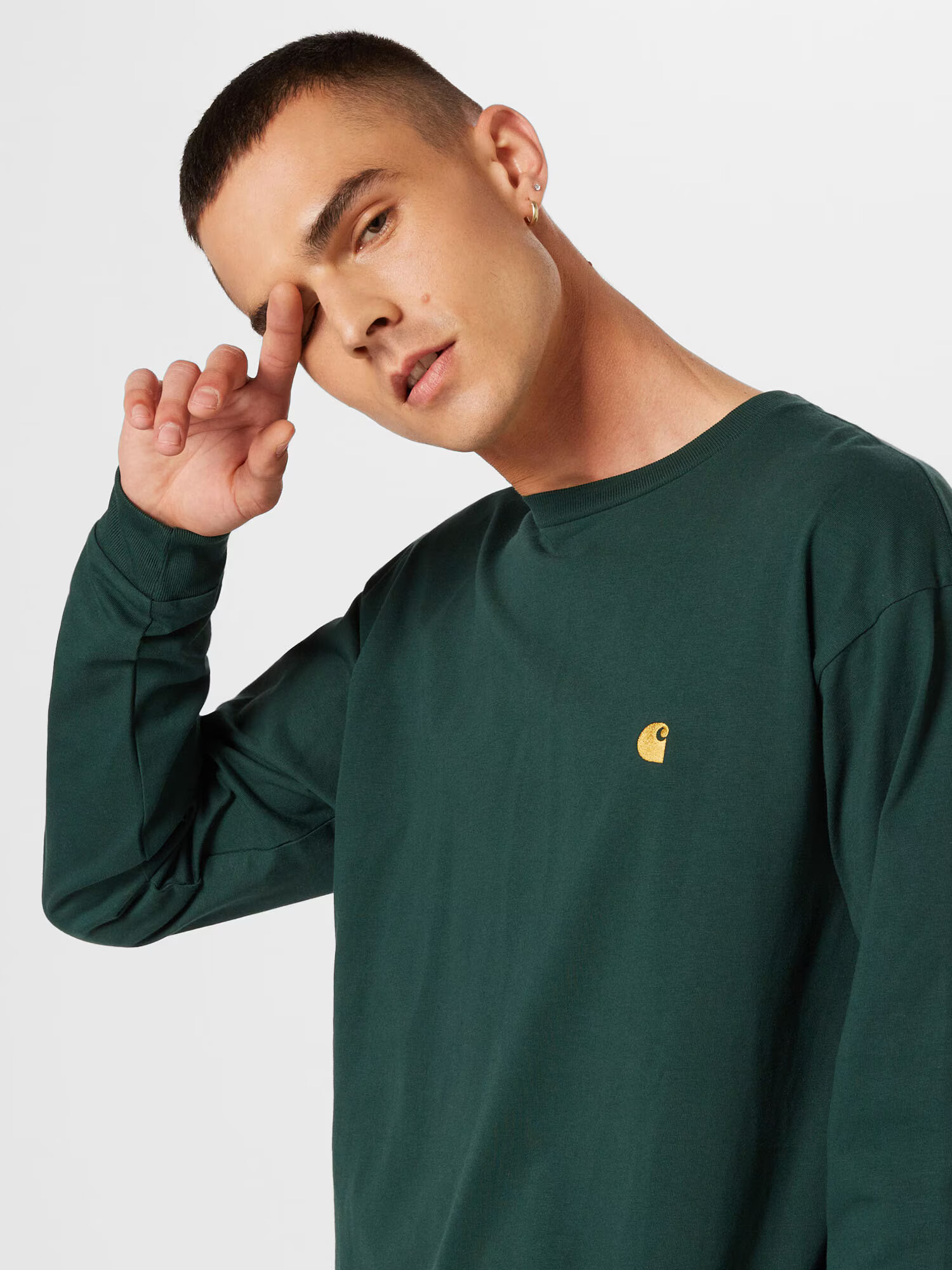 Carhartt WIP Tricou 'Chase' galben auriu / verde - Pled.ro