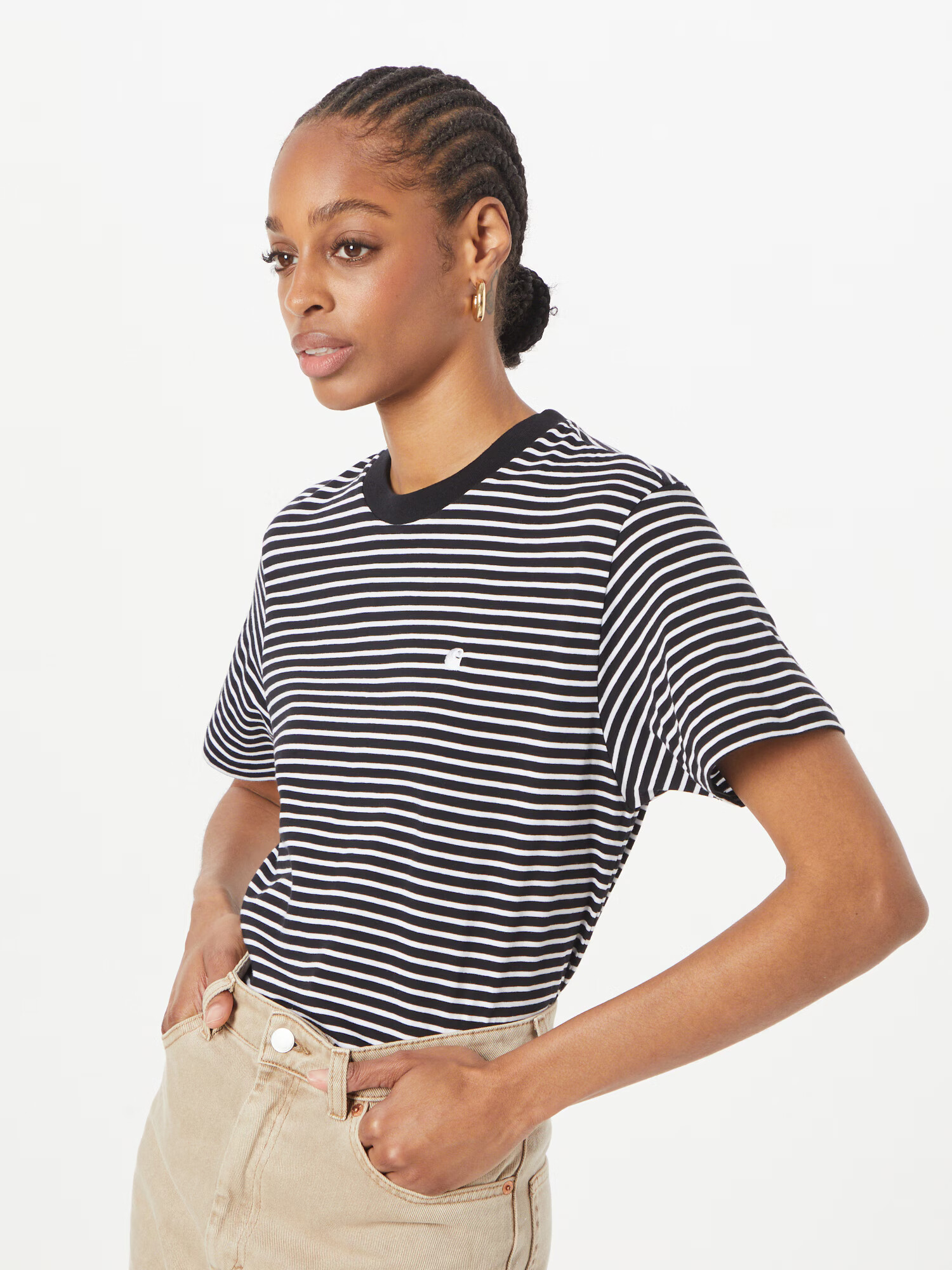 Carhartt WIP Tricou 'Coleen' negru / alb - Pled.ro