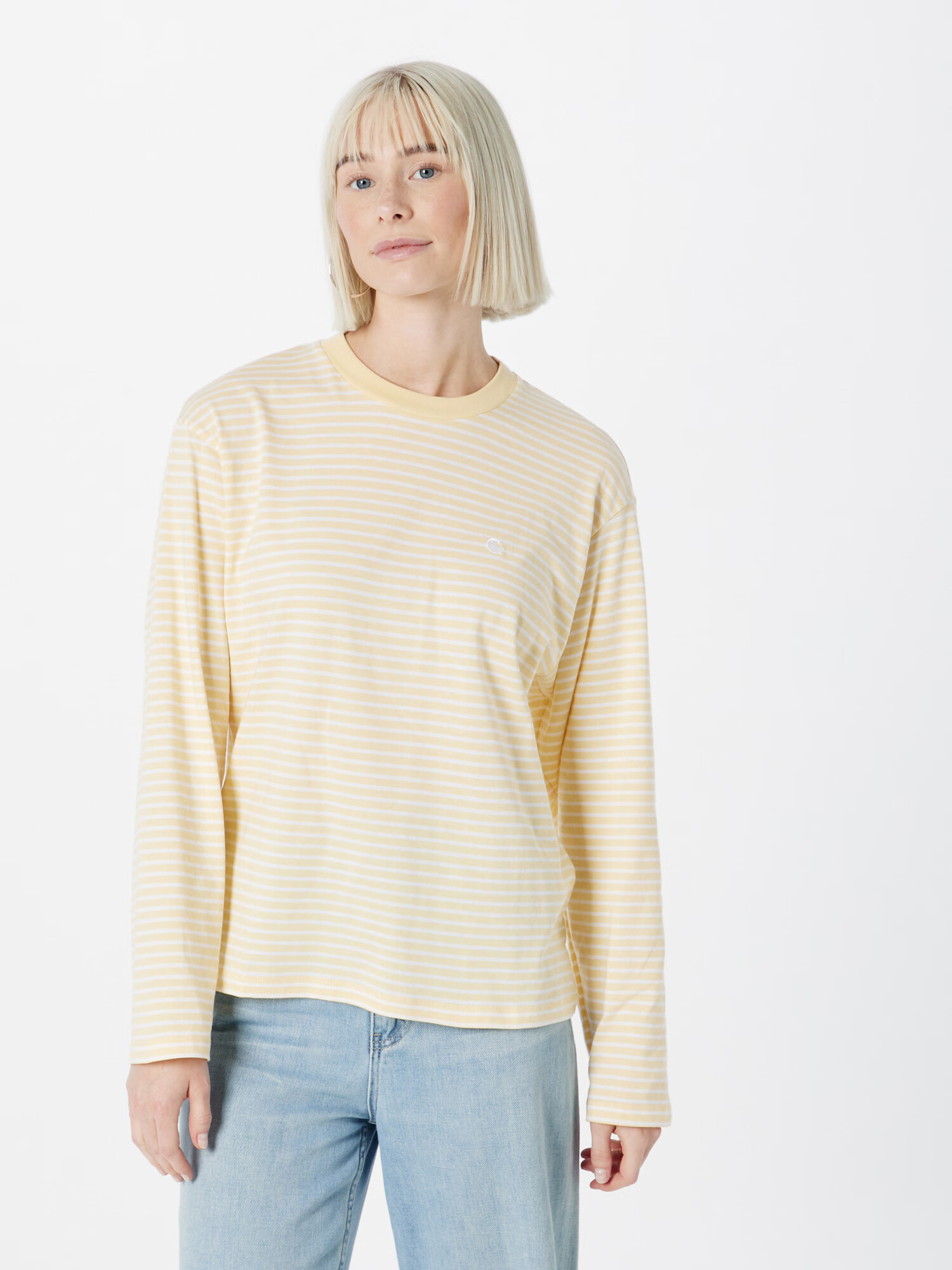 Carhartt WIP Tricou 'Coleen' portocaliu pastel / alb - Pled.ro