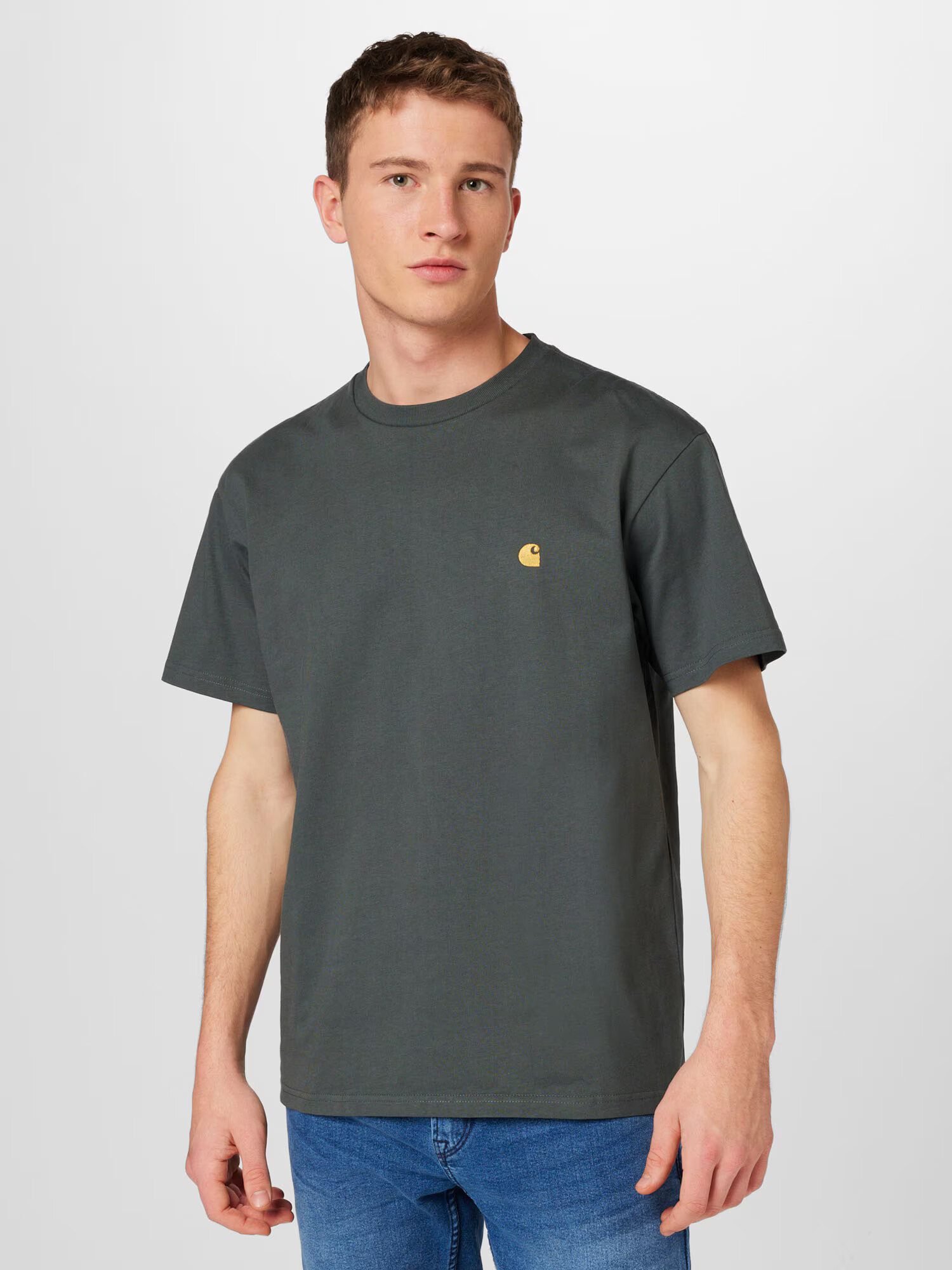 Carhartt WIP Tricou galben auriu / gri bazalt - Pled.ro