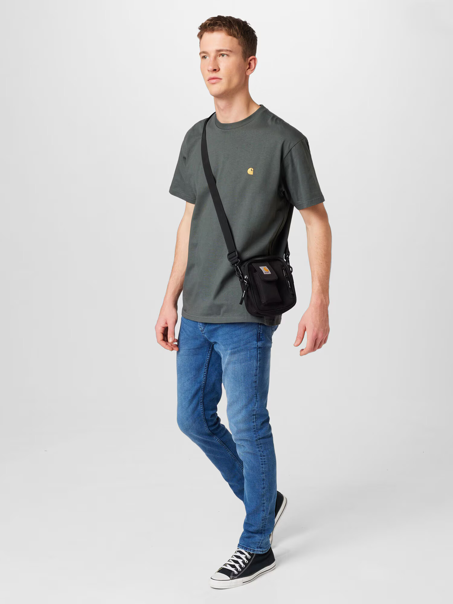 Carhartt WIP Tricou galben auriu / gri bazalt - Pled.ro