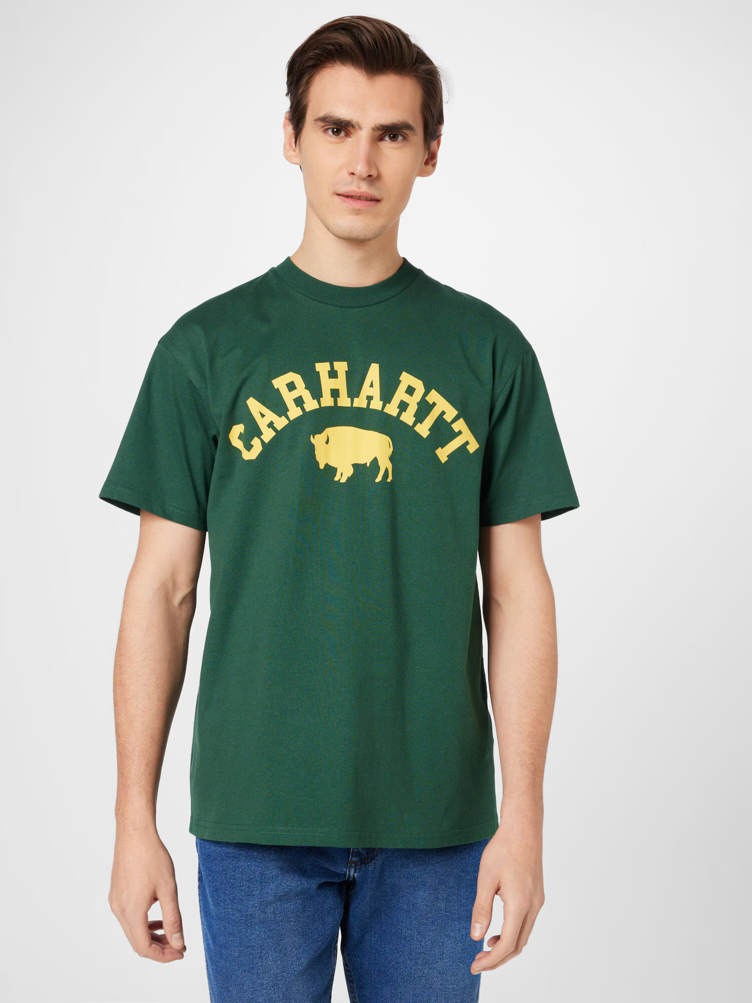 Carhartt WIP Tricou galben / verde pin - Pled.ro