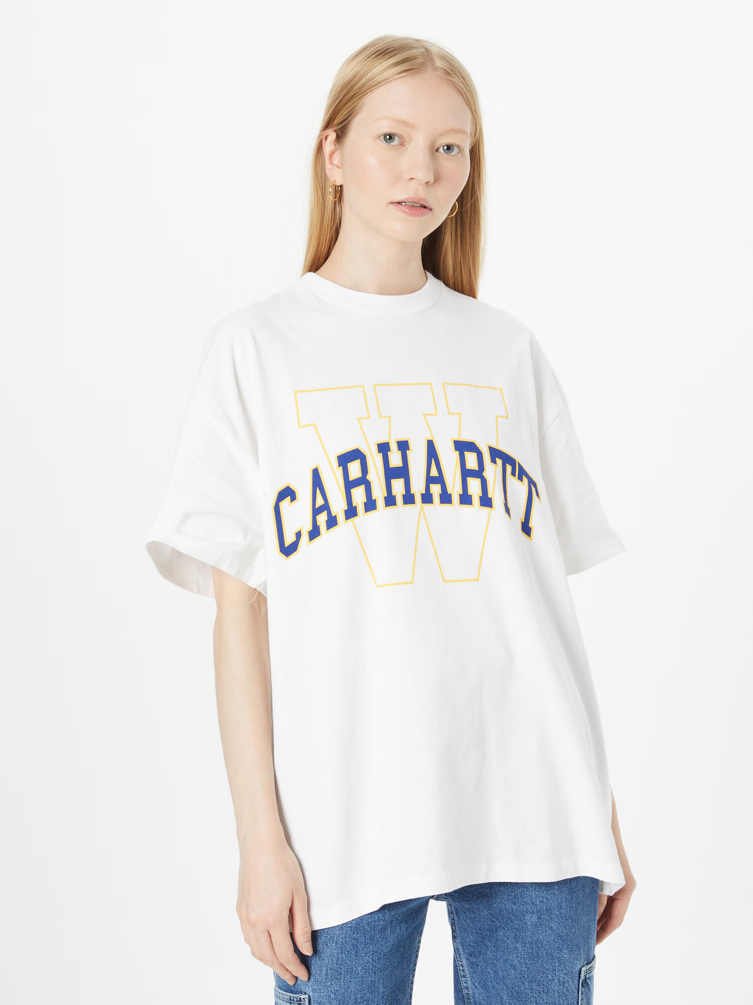 Carhartt WIP Tricou 'Grand' albastru / galben / alb - Pled.ro