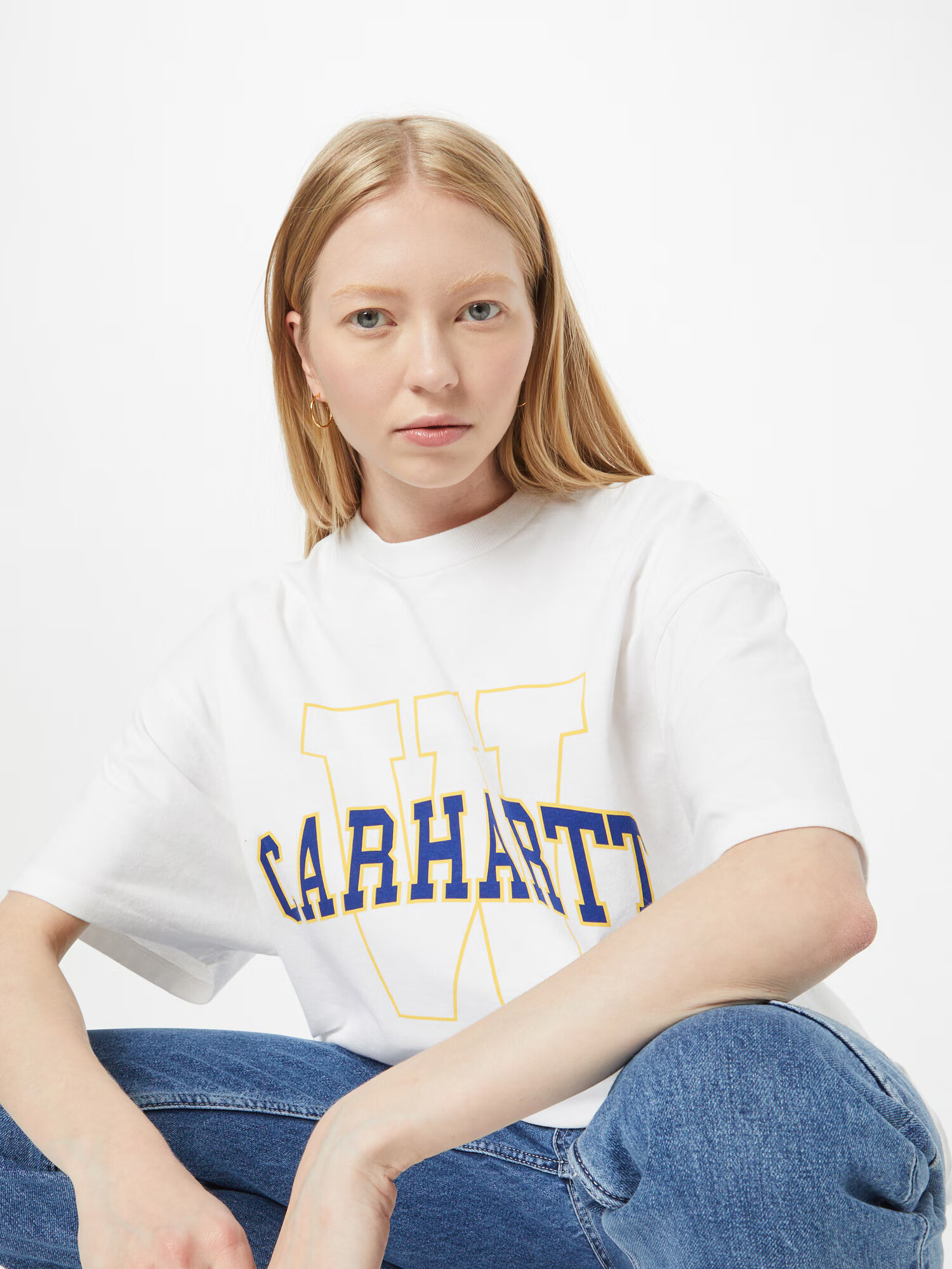 Carhartt WIP Tricou 'Grand' albastru / galben / alb - Pled.ro