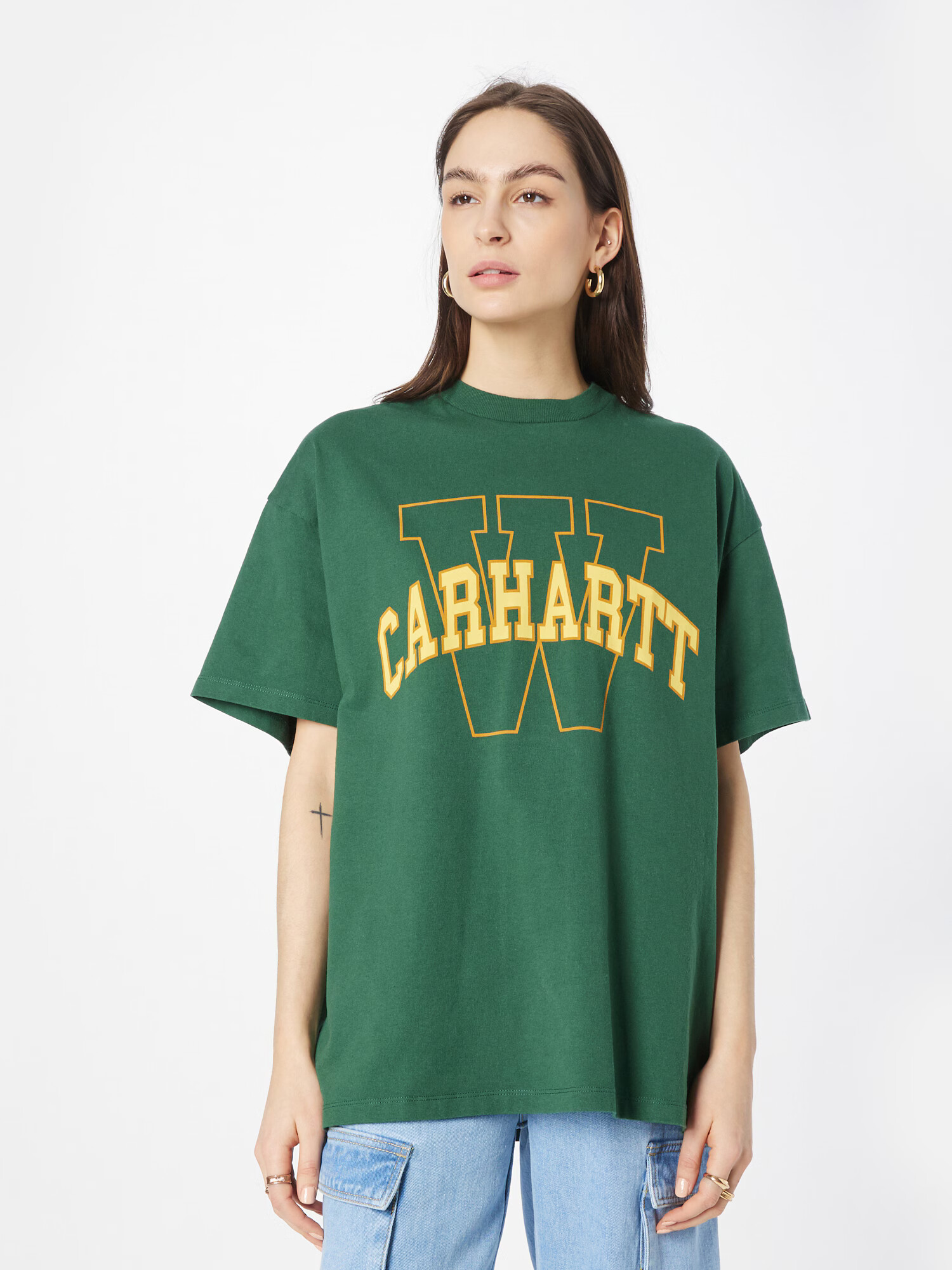 Carhartt WIP Tricou 'Grand' galben miere / galben pastel / verde smarald - Pled.ro