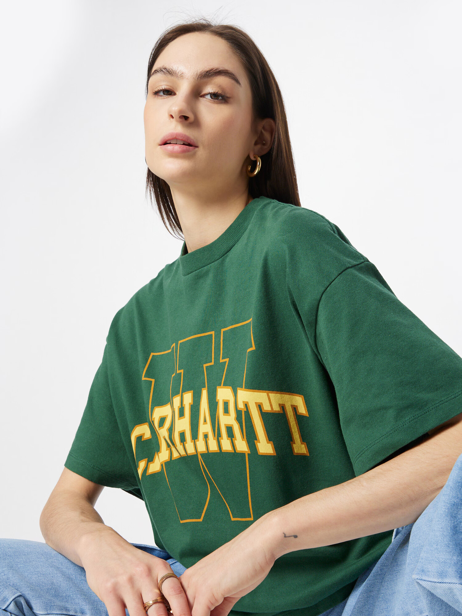 Carhartt WIP Tricou 'Grand' galben miere / galben pastel / verde smarald - Pled.ro