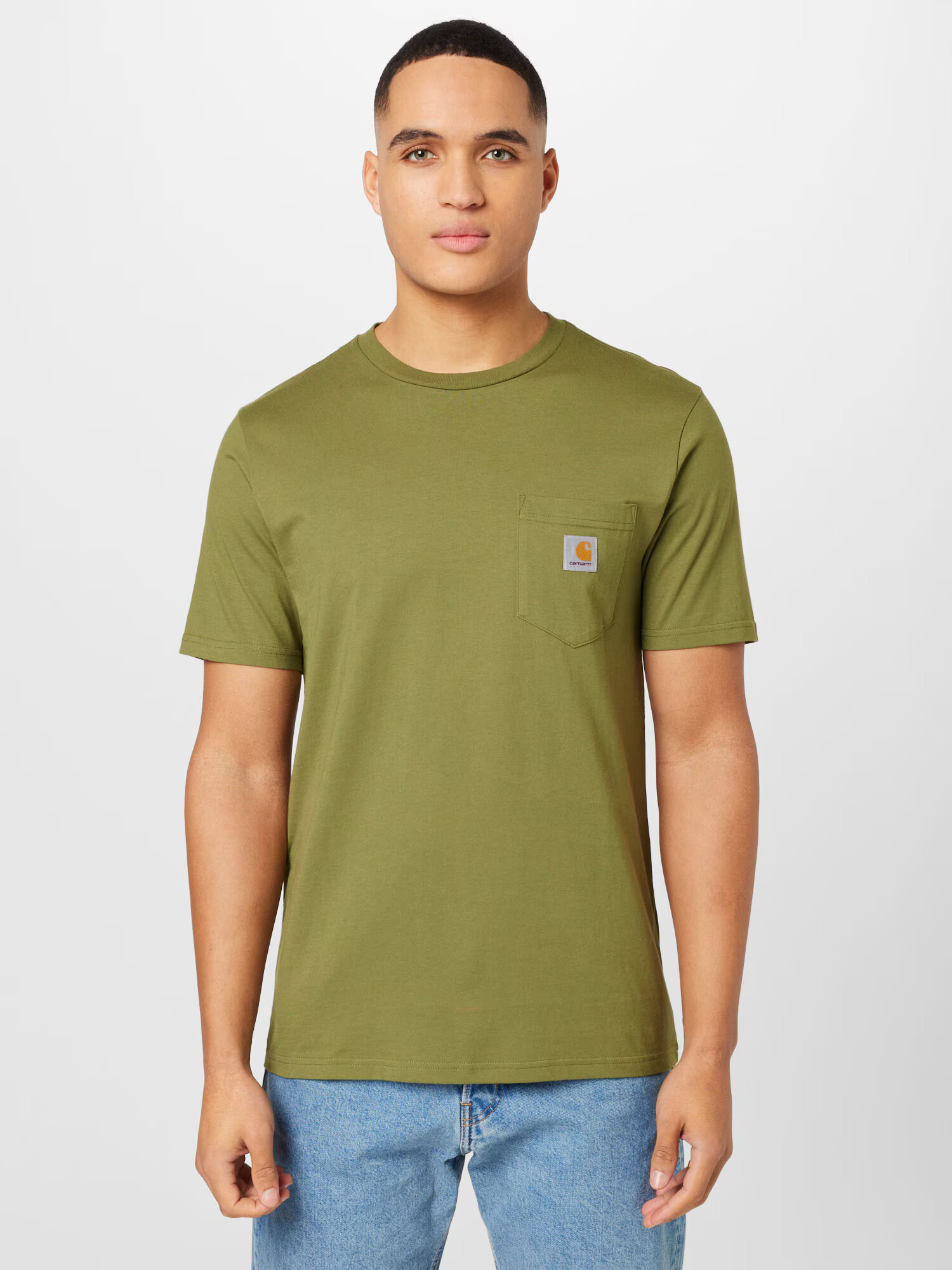 Carhartt WIP Tricou gri / verde kiwi / portocaliu închis / negru - Pled.ro