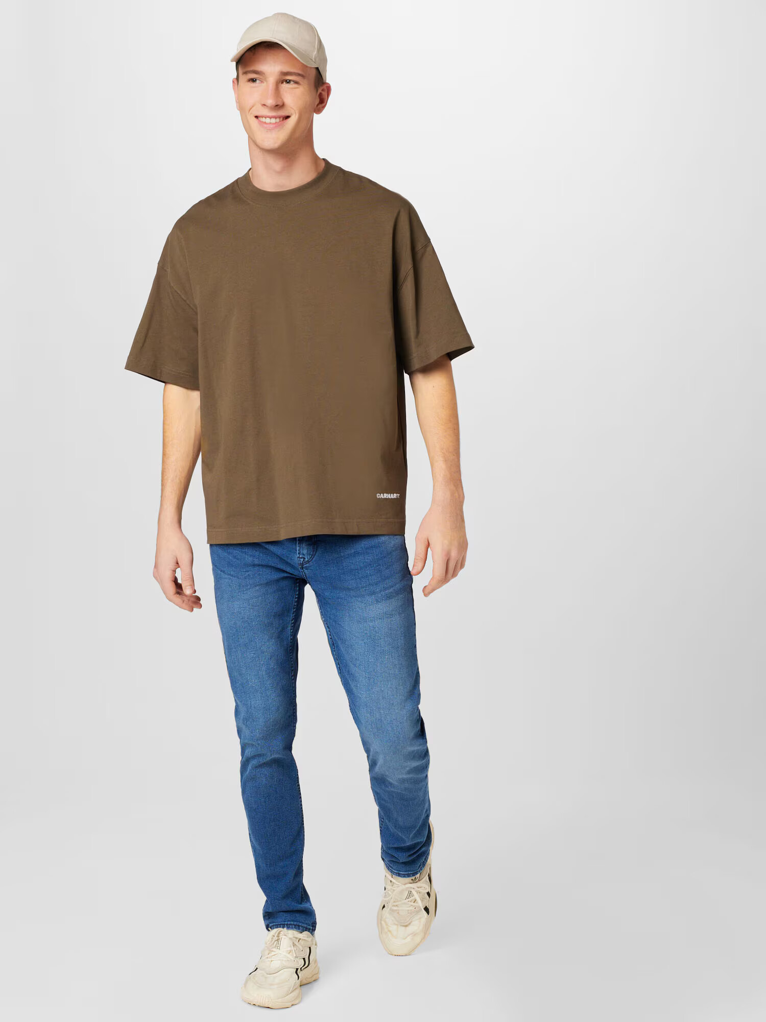 Carhartt WIP Tricou kaki / alb - Pled.ro