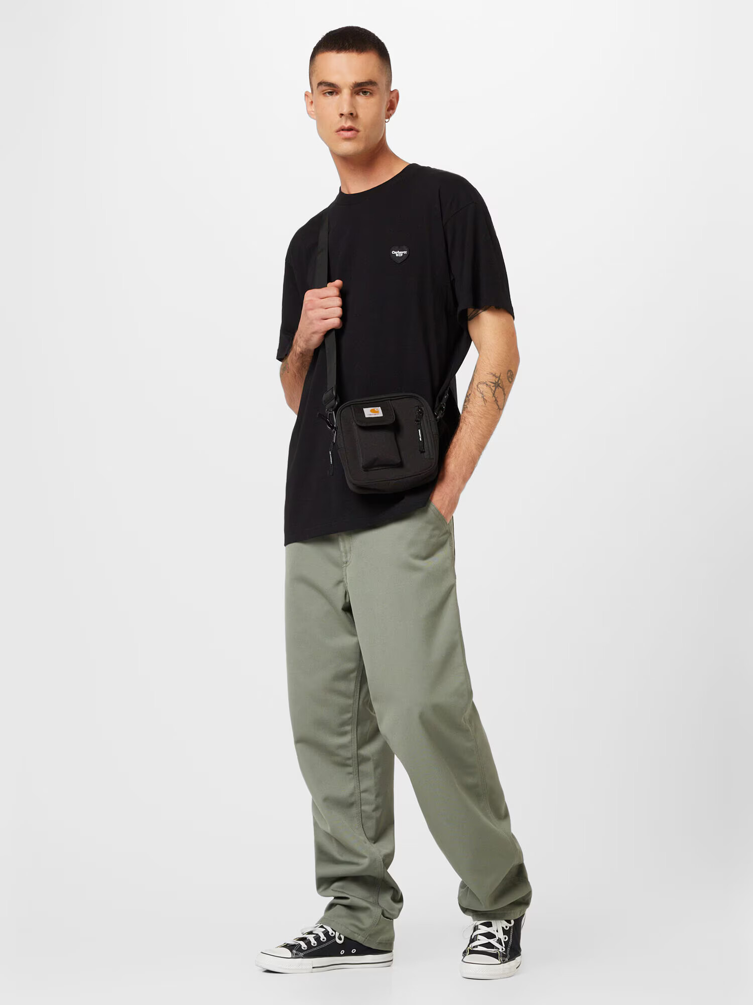 Carhartt WIP Tricou negru / alb - Pled.ro