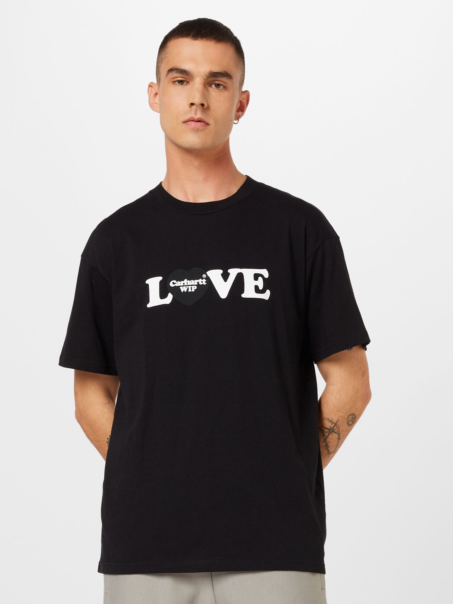 Carhartt WIP Tricou negru / alb - Pled.ro