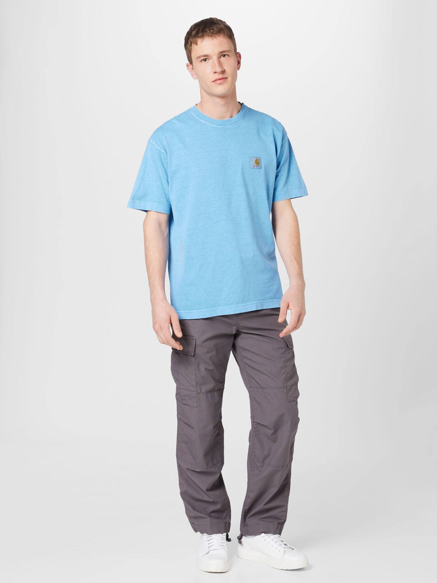 Carhartt WIP Tricou 'Nelson' azuriu / maro deschis - Pled.ro