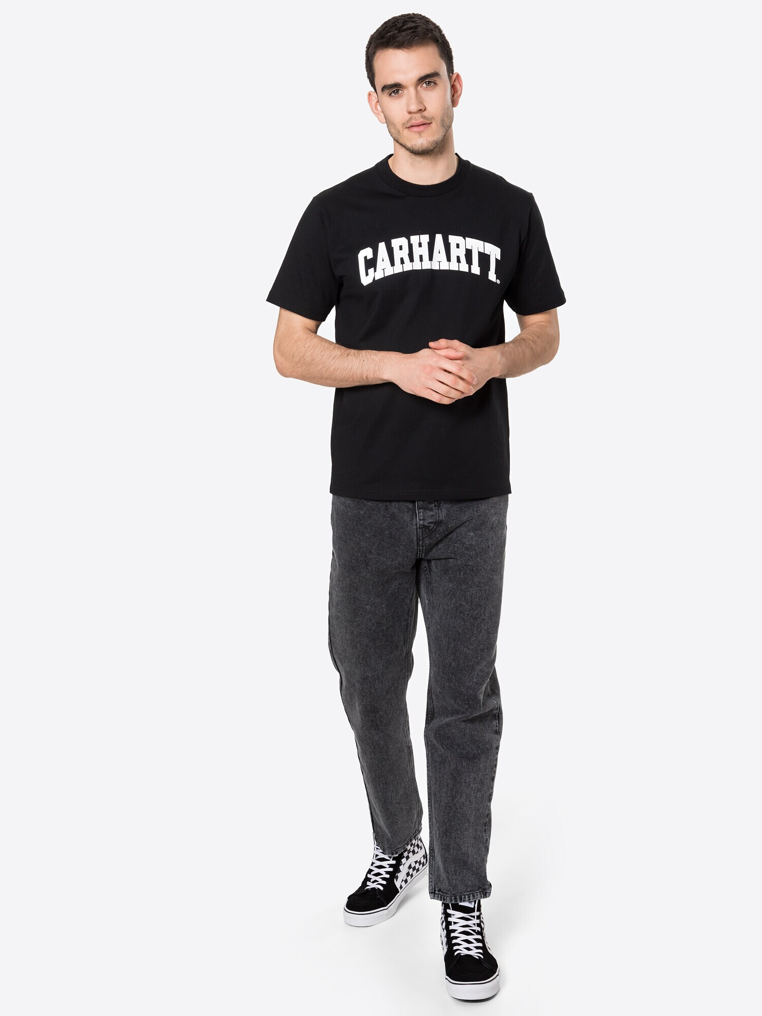 Carhartt WIP Tricou 'University' negru / alb - Pled.ro