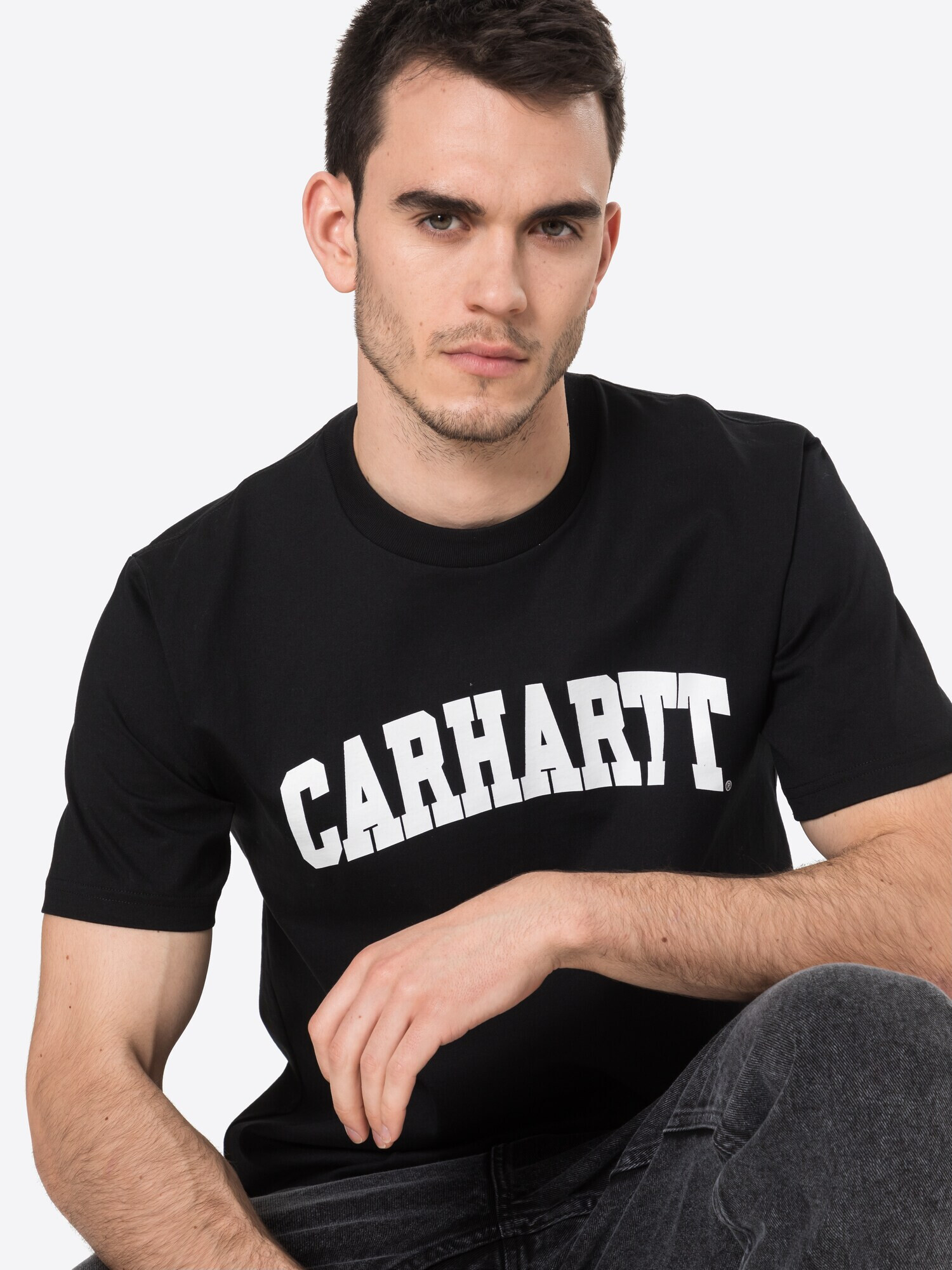 Carhartt WIP Tricou 'University' negru / alb - Pled.ro