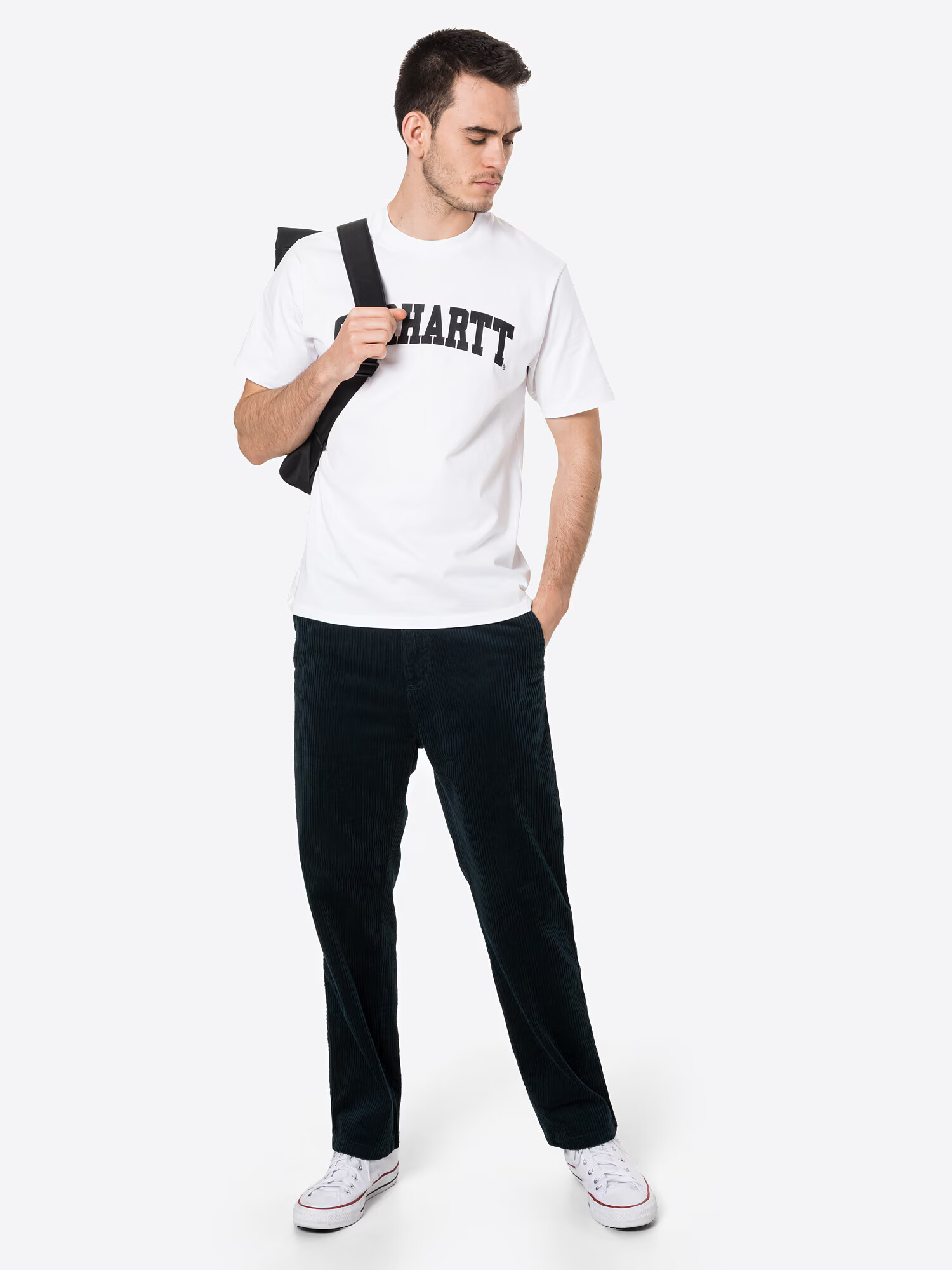 Carhartt WIP Tricou 'University' negru / alb murdar - Pled.ro