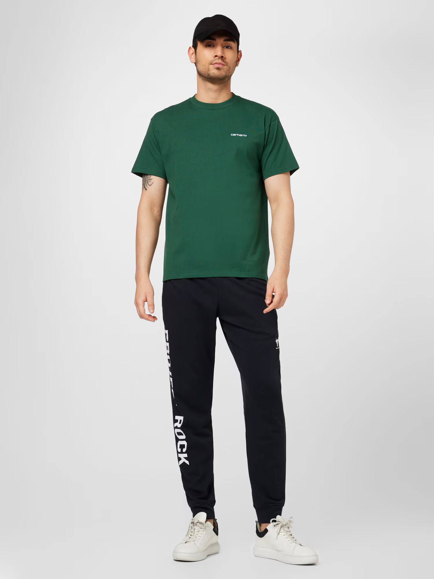 Carhartt WIP Tricou verde iarbă / alb - Pled.ro