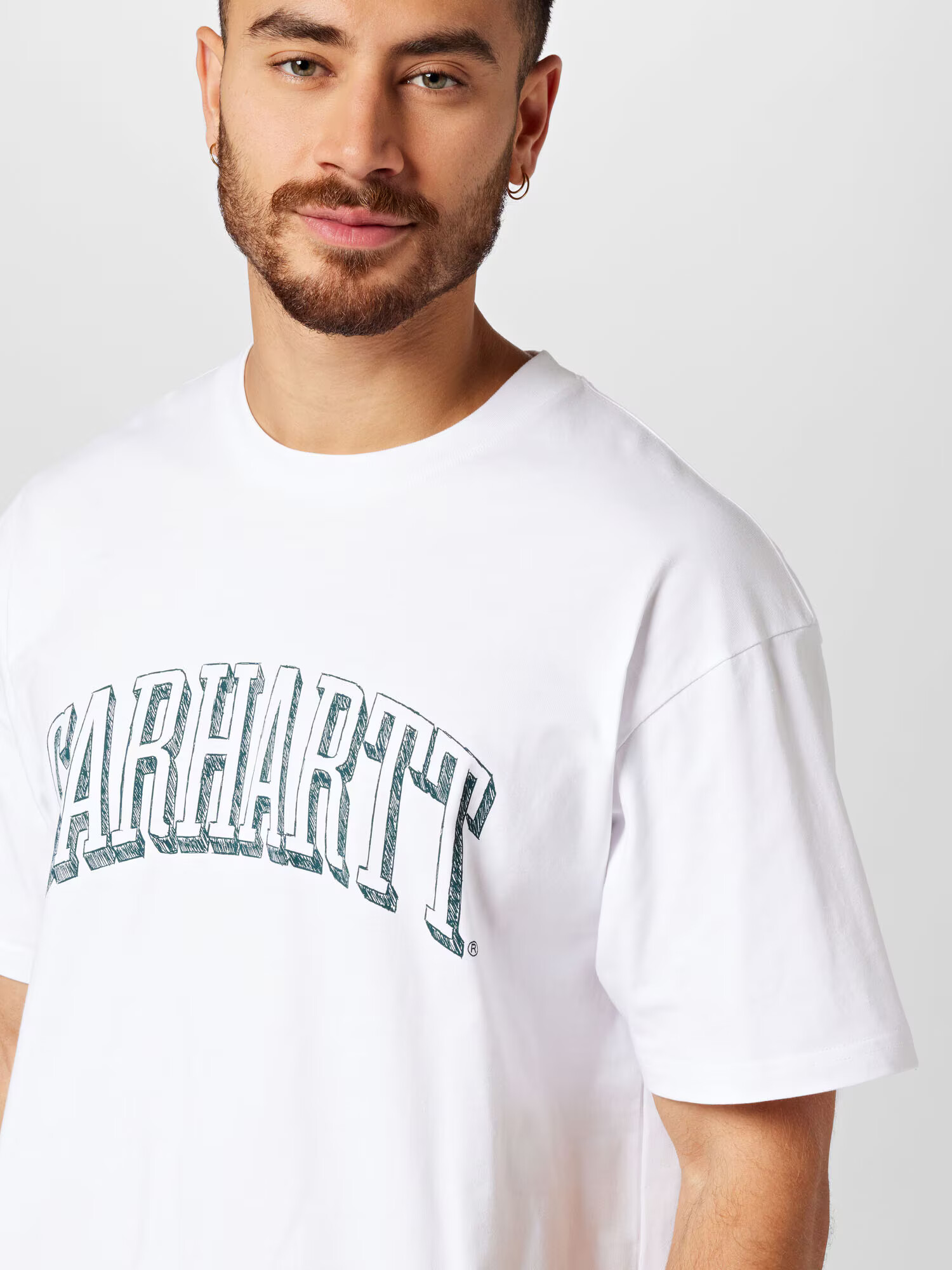 Carhartt WIP Tricou verde smarald / alb - Pled.ro