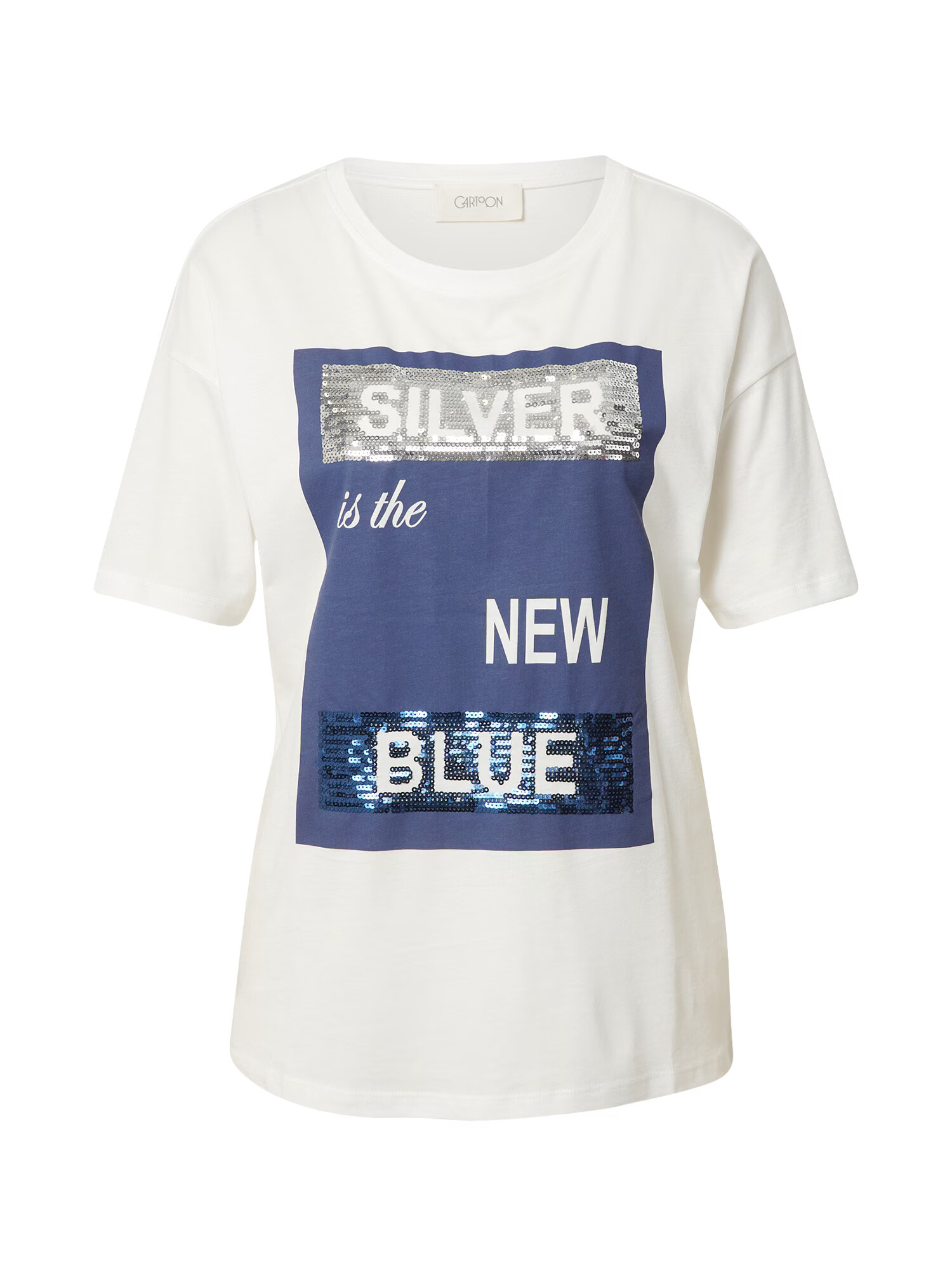 Cartoon Tricou bleumarin / argintiu / alb - Pled.ro