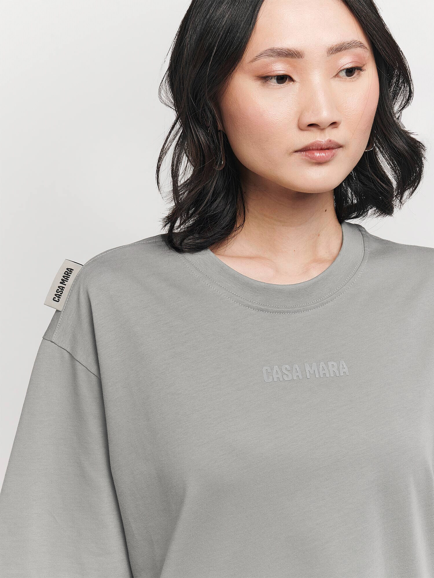 Casa Mara Tricou supradimensional 'REPRESENT' gri - Pled.ro