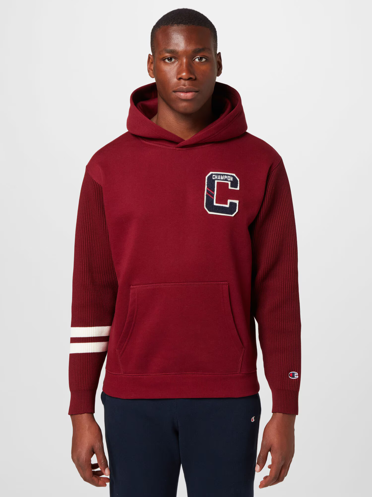 Champion Authentic Athletic Apparel Bluză de molton albastru închis / roșu burgundy / alb - Pled.ro