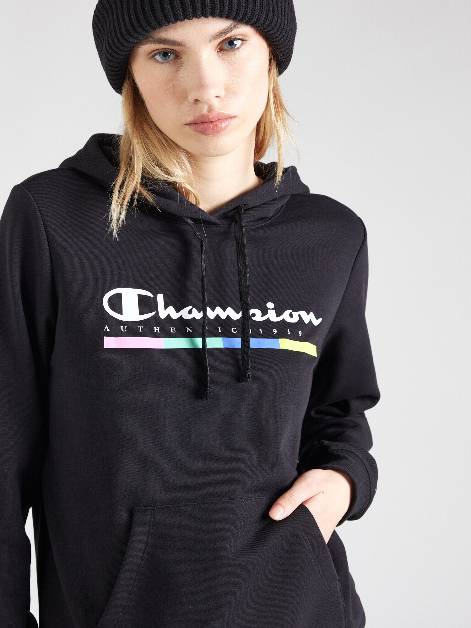 Champion Authentic Athletic Apparel Bluză de molton albastru / turcoaz / negru / alb - Pled.ro