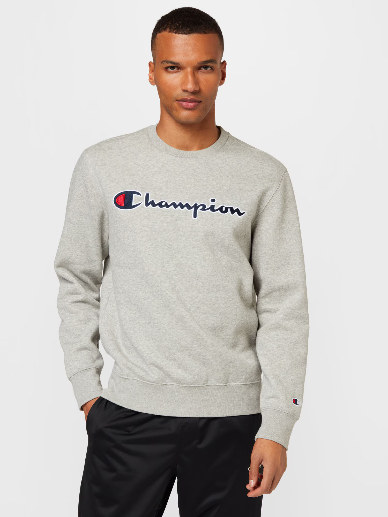 Champion Authentic Athletic Apparel Bluză de molton bleumarin / gri deschis / roșu / alb - Pled.ro