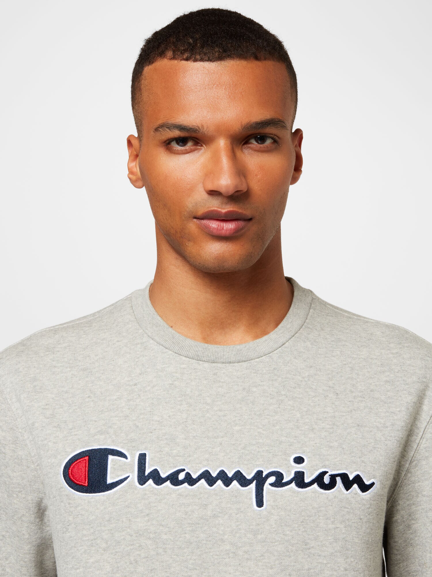 Champion Authentic Athletic Apparel Bluză de molton bleumarin / gri deschis / roșu / alb - Pled.ro