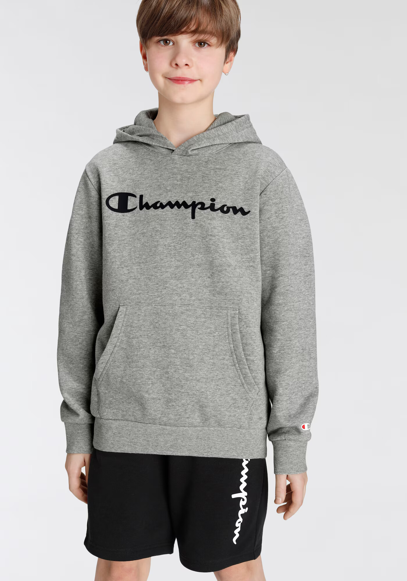 Champion Authentic Athletic Apparel Bluză de molton gri amestecat / negru - Pled.ro