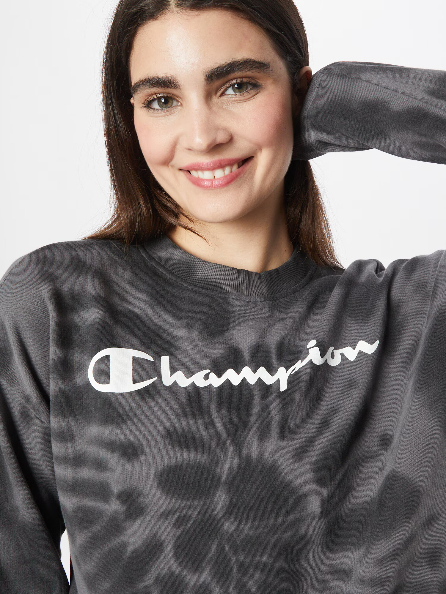 Champion Authentic Athletic Apparel Bluză de molton gri închis / negru / alb - Pled.ro